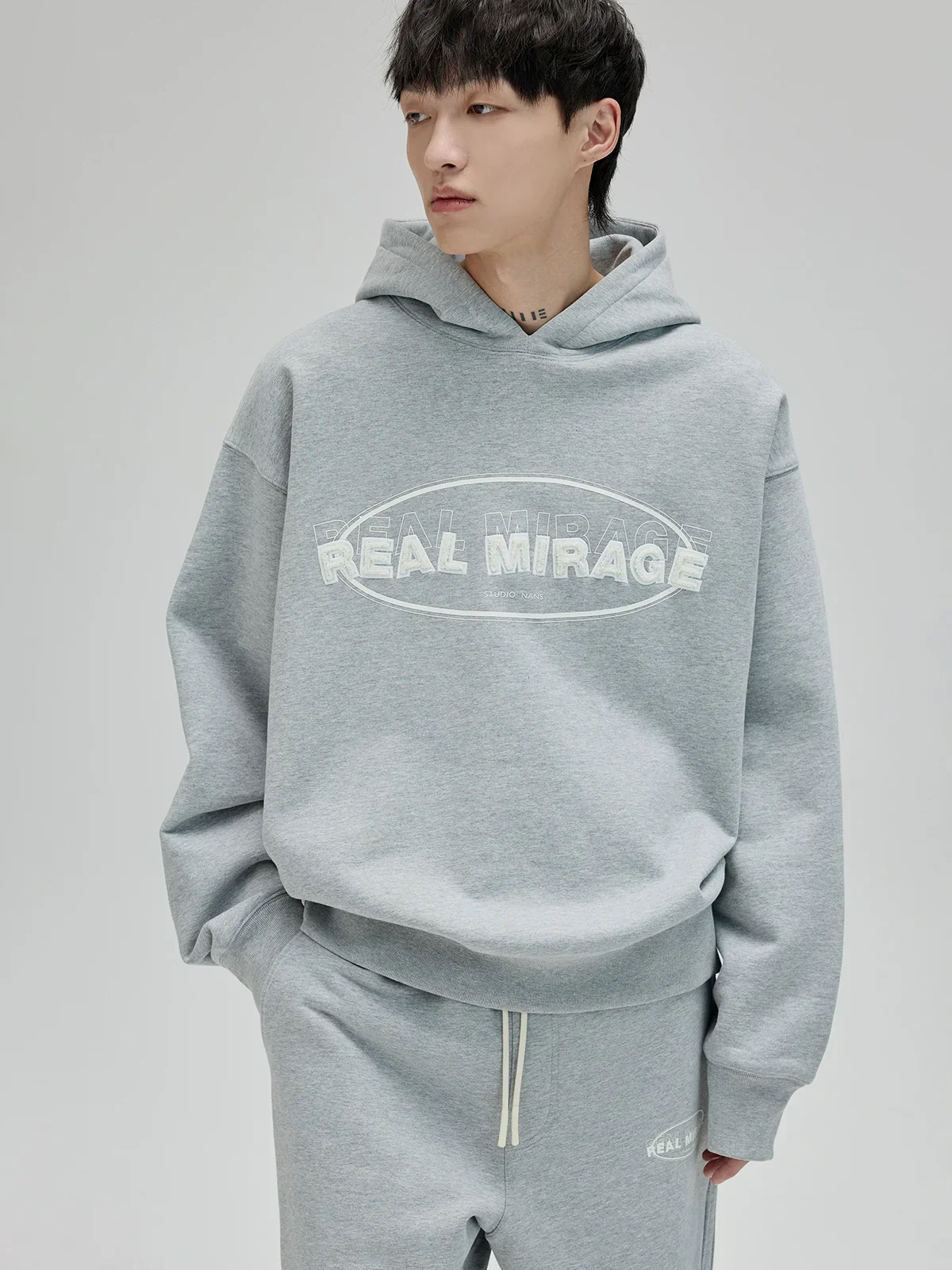 Terry Towel Embroidered Sweatshirt and Sweatpants Set - Image 3