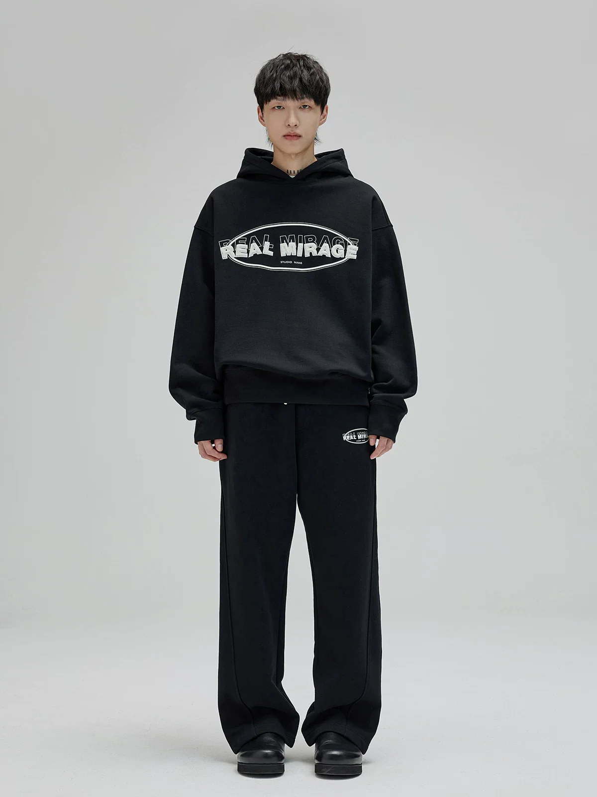 Terry Towel Embroidered Sweatshirt and Sweatpants Set - Image 4