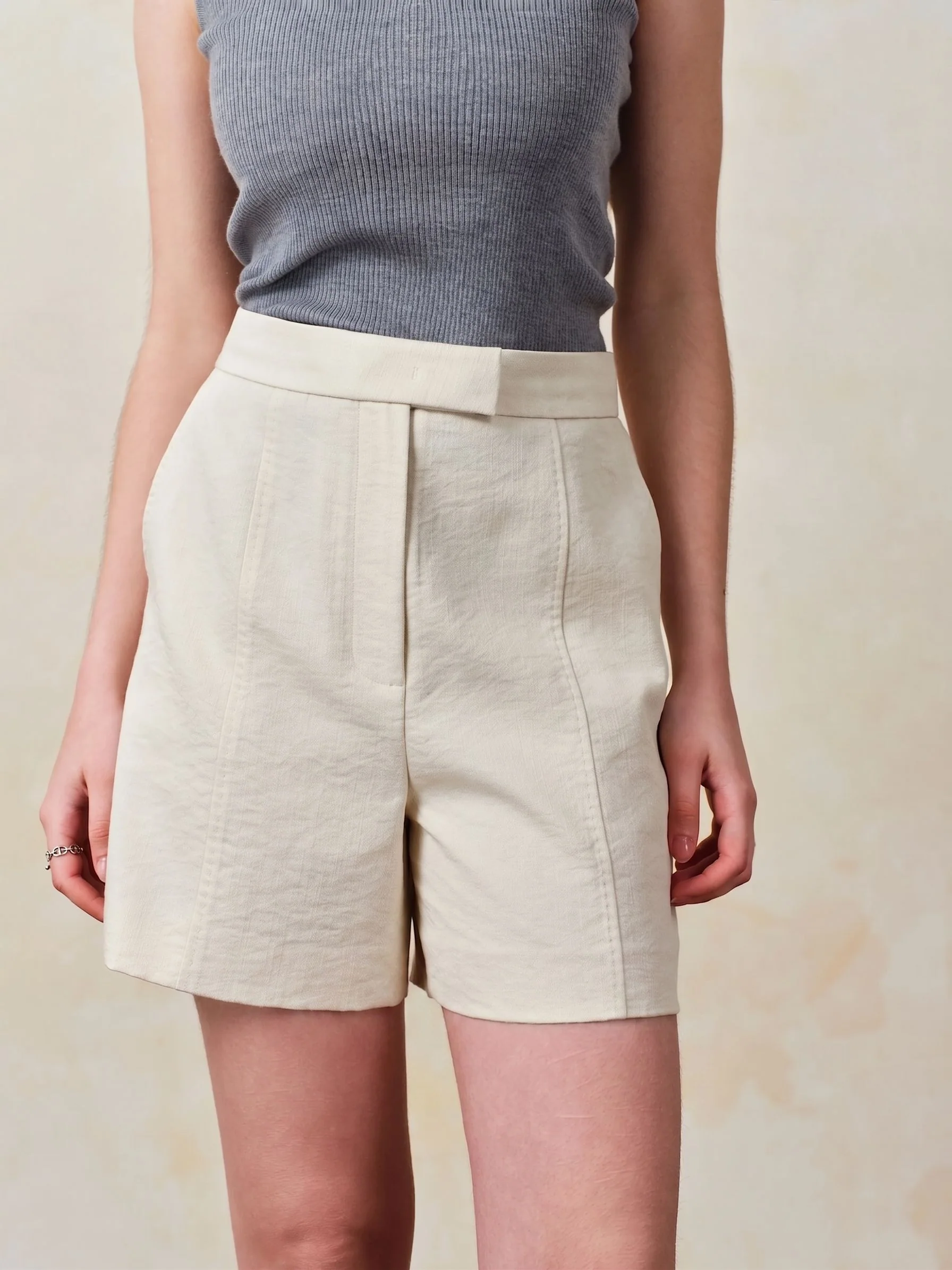 Textured A-Line Shorts
