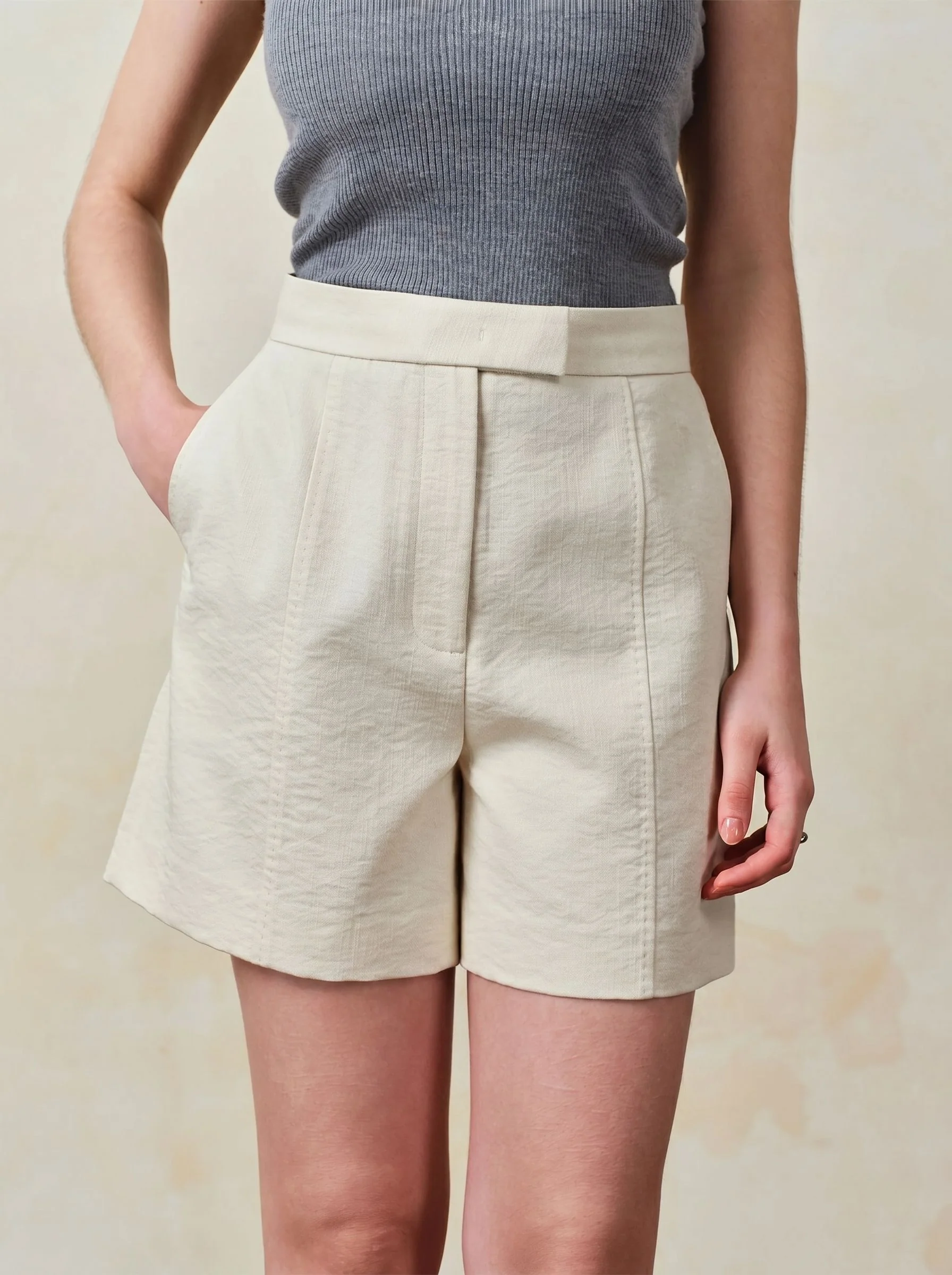 Textured A-Line Shorts - Image 3