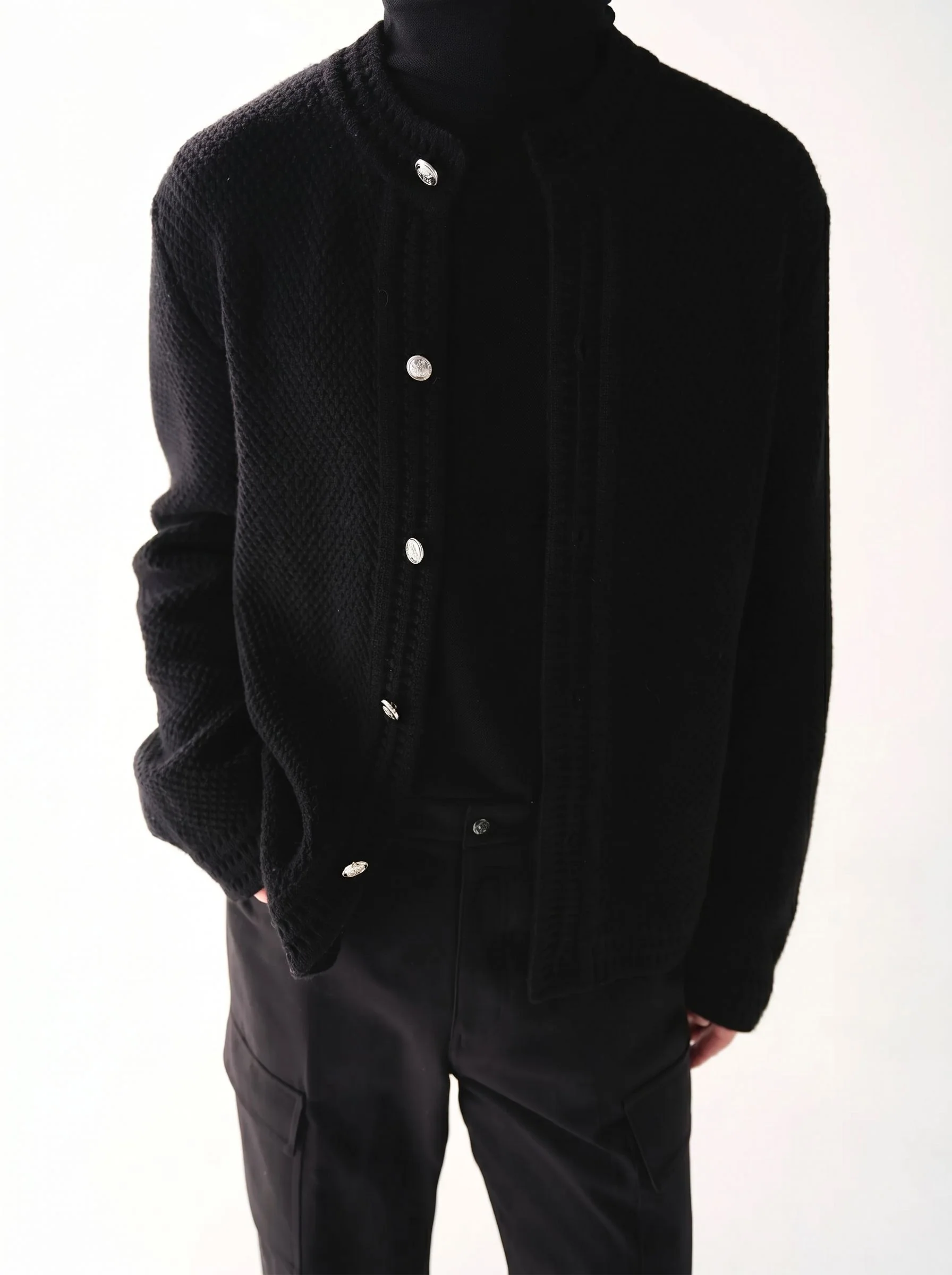 Textured Button Cardigan - Image 2