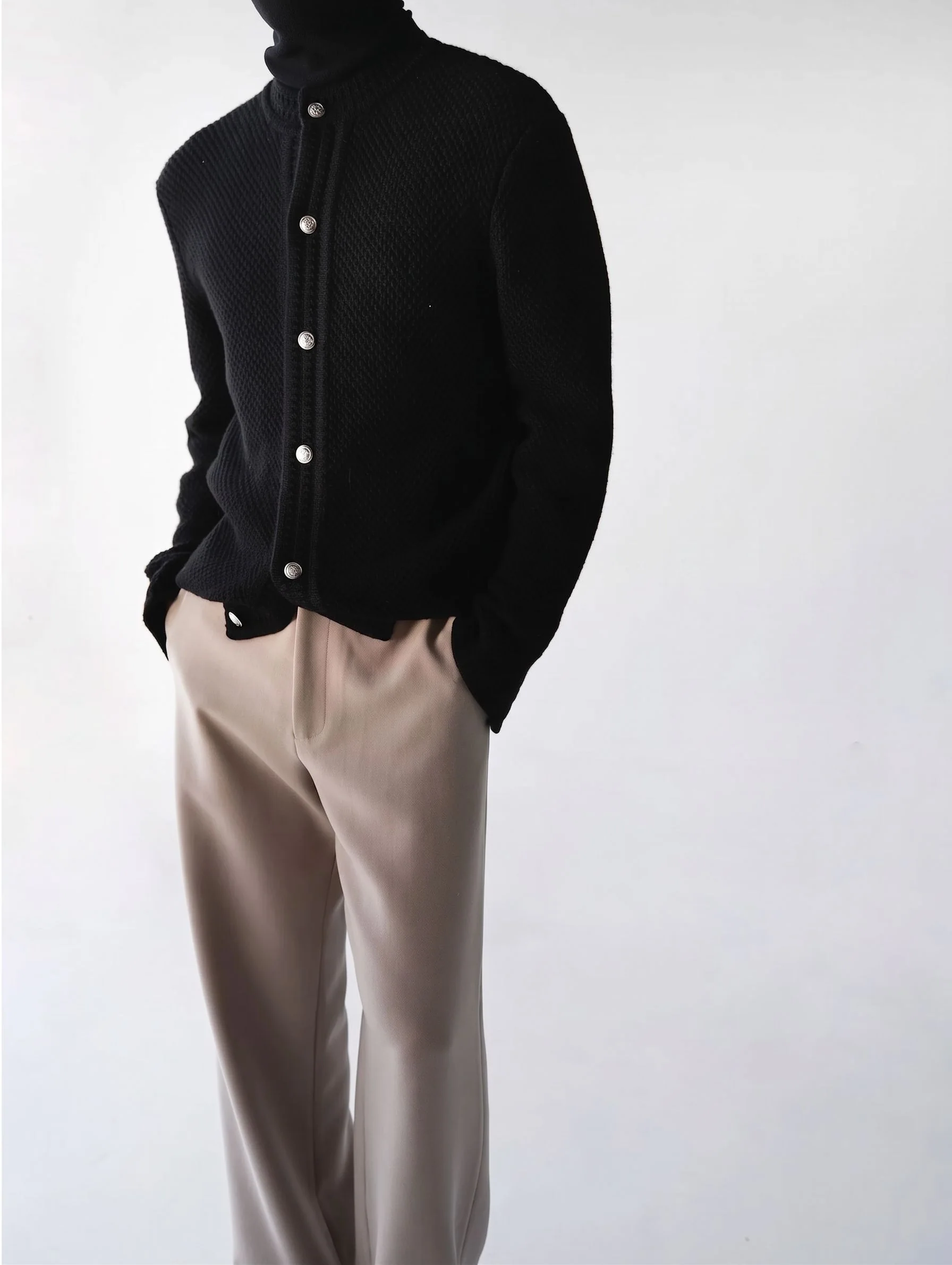 Textured Button Cardigan - Image 4