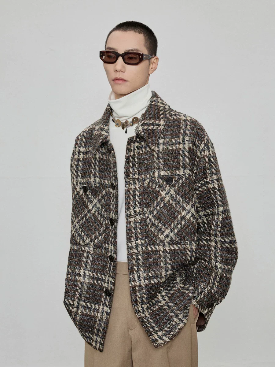 Textured Check Shirt Jacket - Image 3
