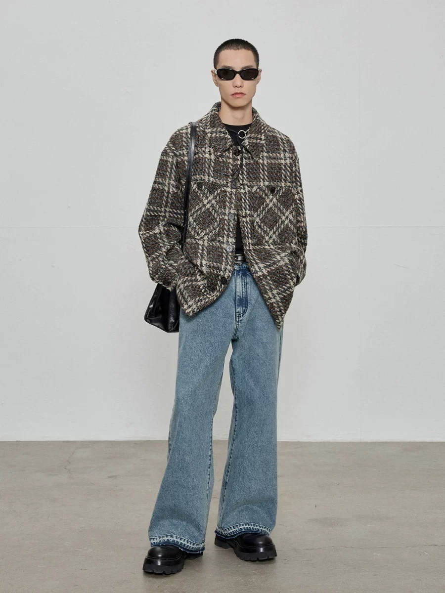Textured Check Shirt Jacket - Image 4
