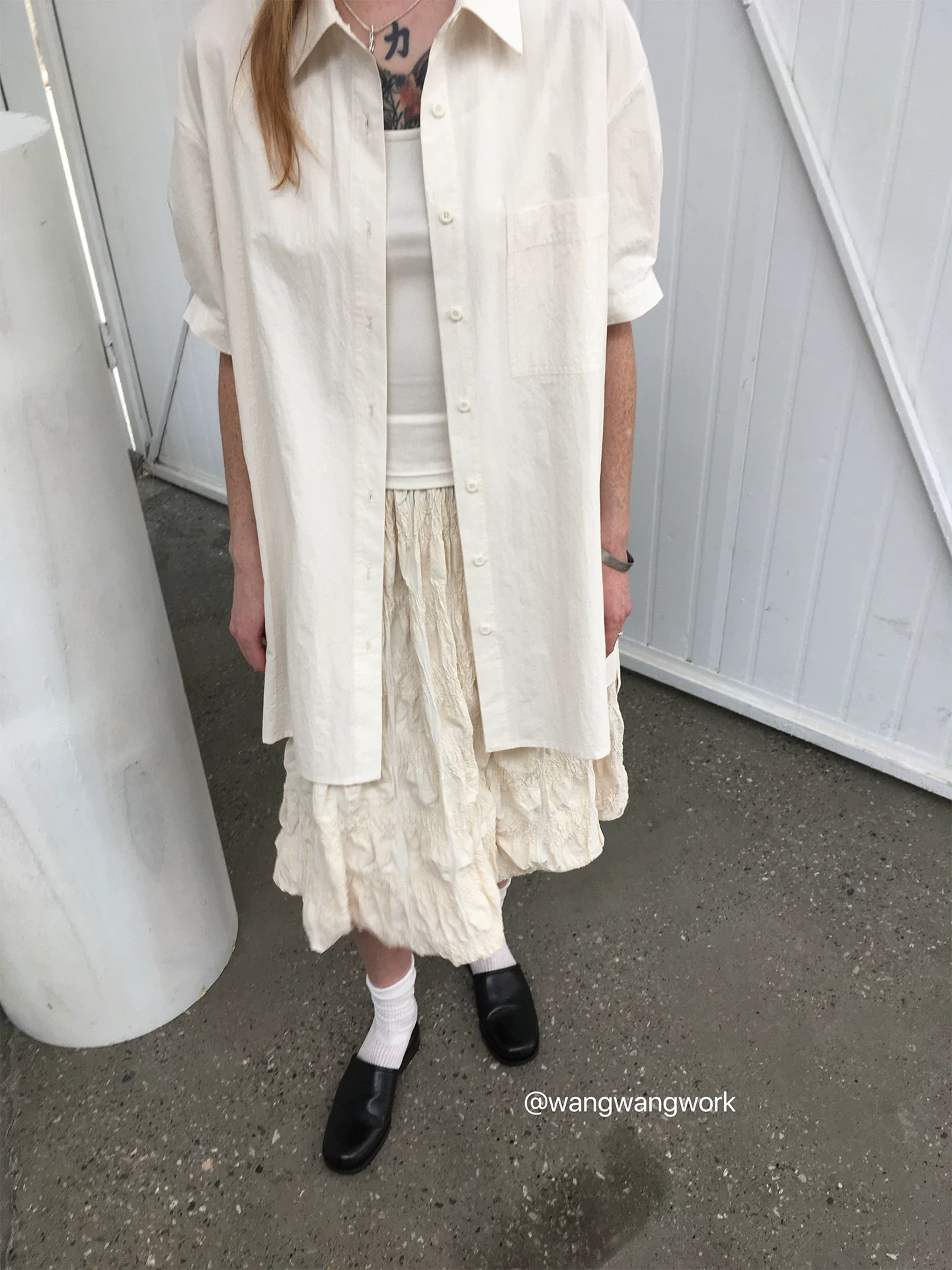 Textured Cotton Short-Sleeve Shirt Dress - Image 6
