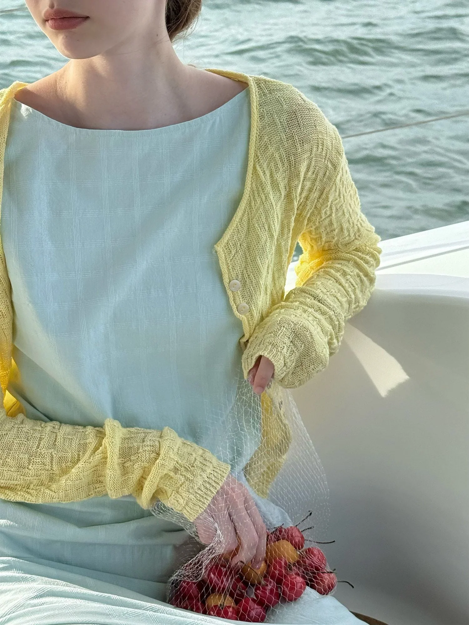 Textured Cropped Cardigan