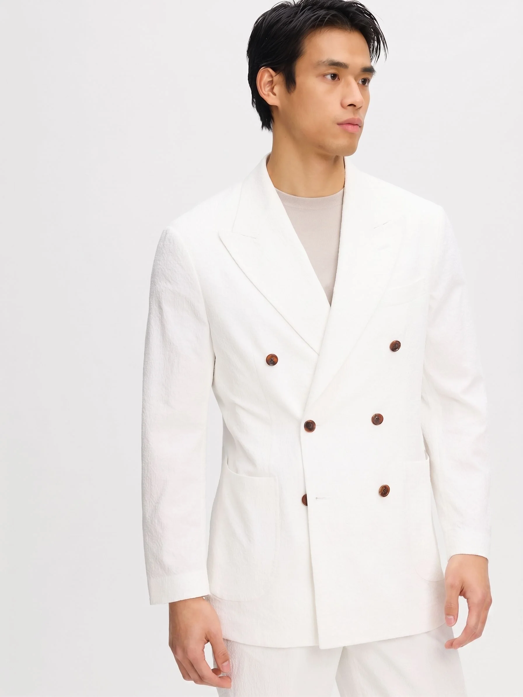 Textured Double-Breasted Blazer - Image 2