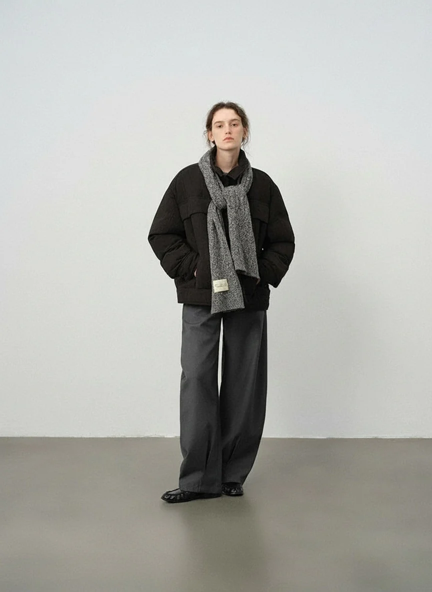 Textured Down Shirt Jacket