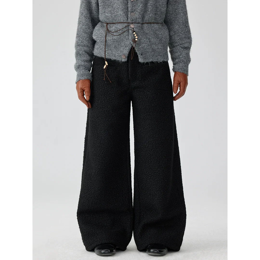 Textured Fleece Wide-Leg Pants - Image 3