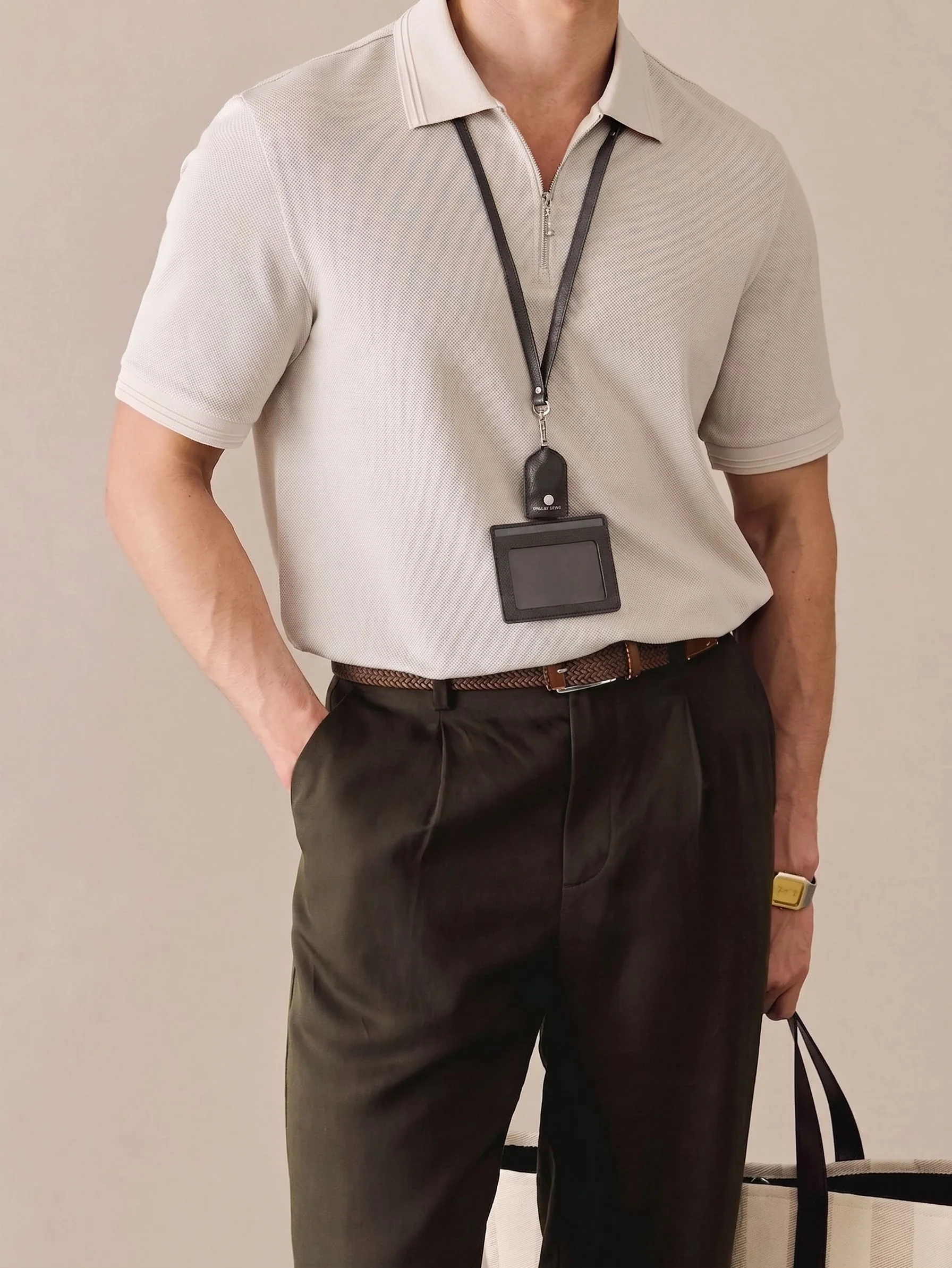 Textured Half-Zip Polo - Image 5