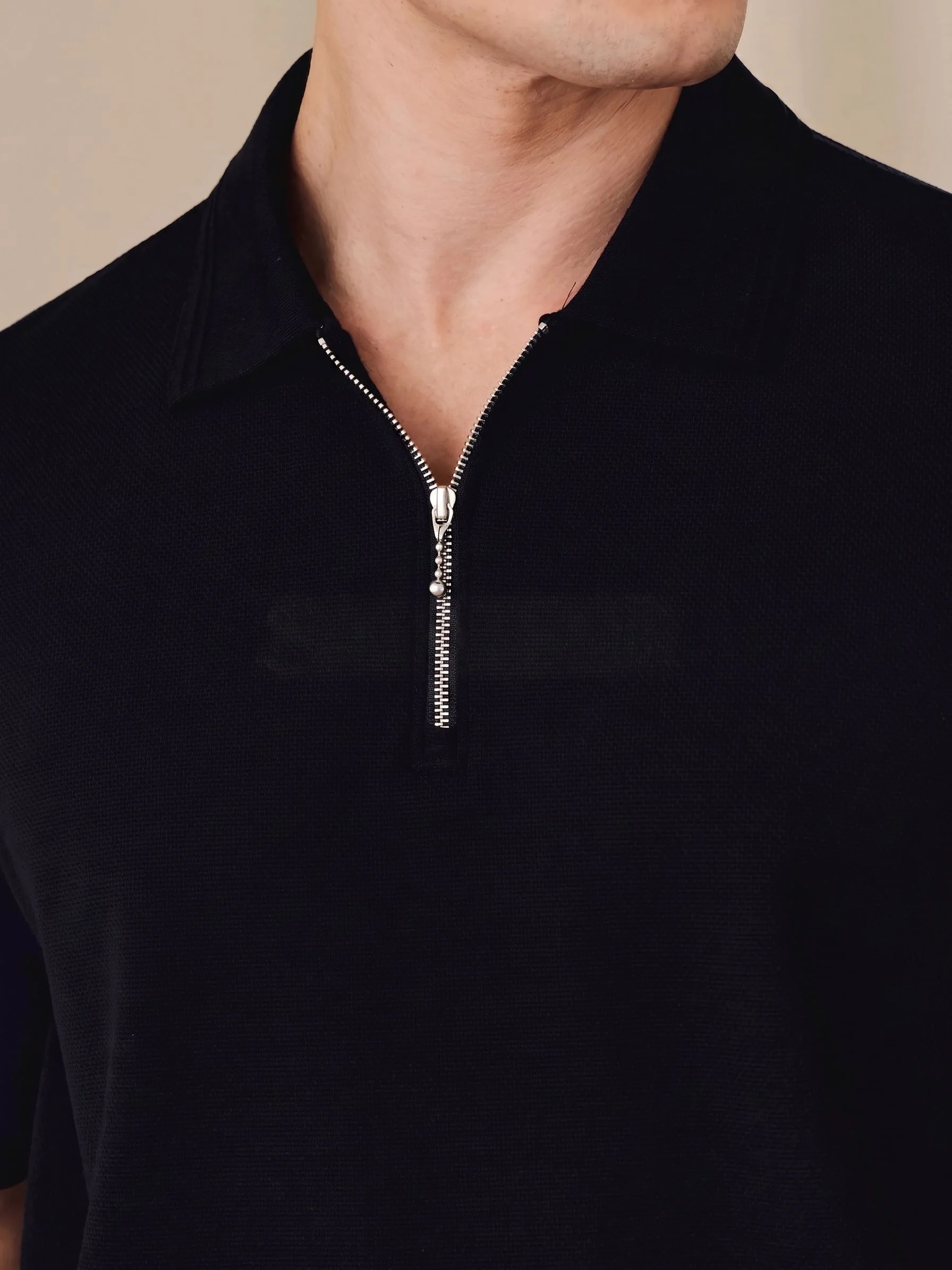 Textured Half-Zip Polo - Image 7