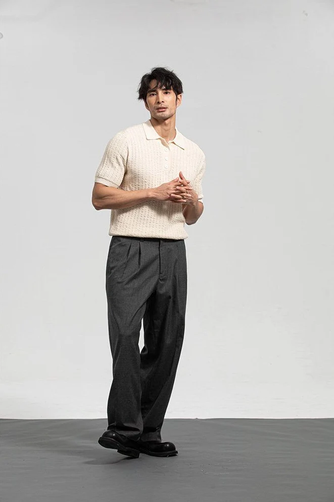 Textured Knit Polo