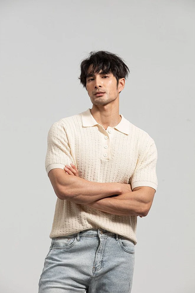 Textured Knit Polo - Image 2