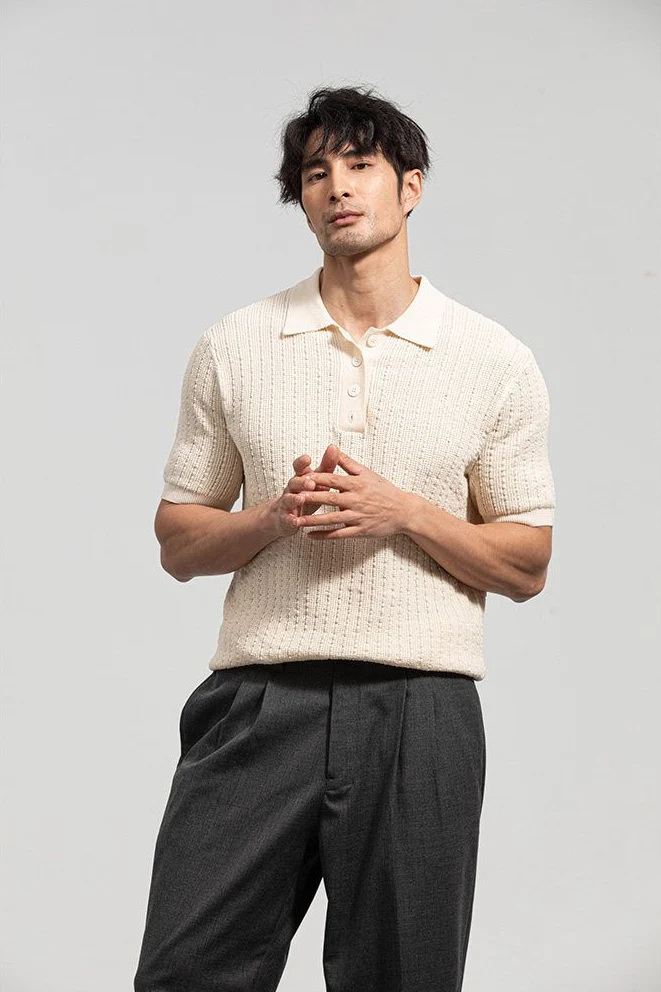 Textured Knit Polo - Image 3