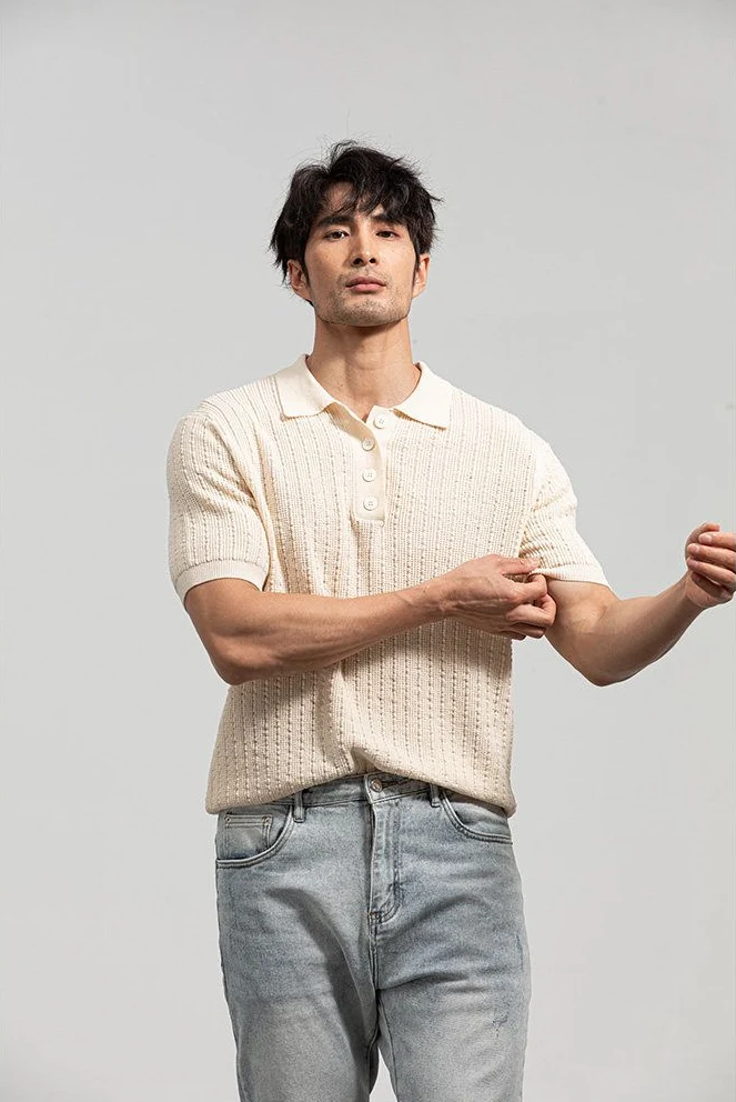 Textured Knit Polo - Image 4