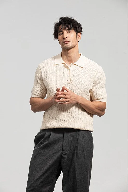 Textured Knit Polo - Image 6