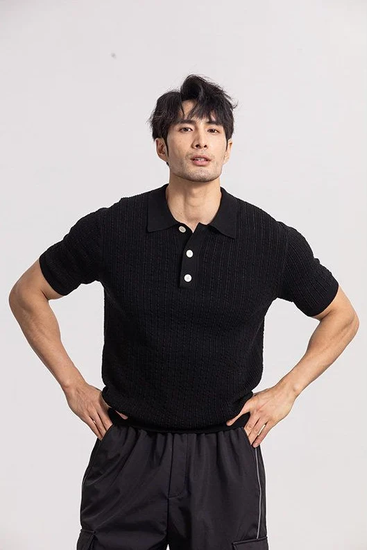Textured Knit Polo - Image 7