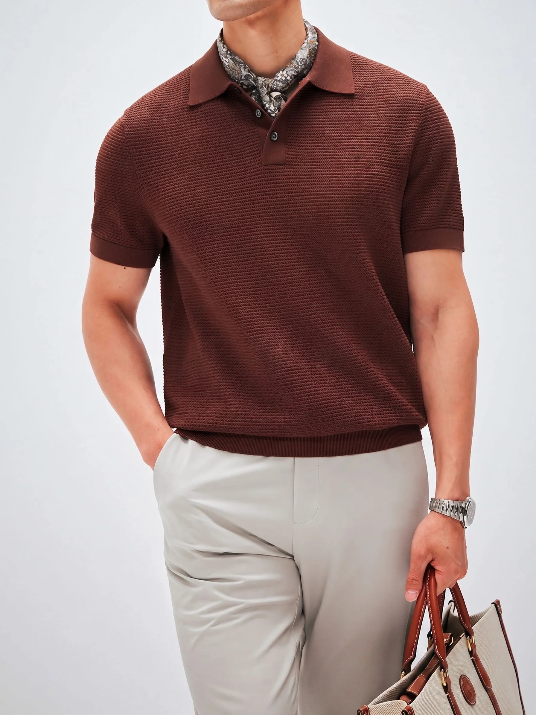 Textured Knit Polo