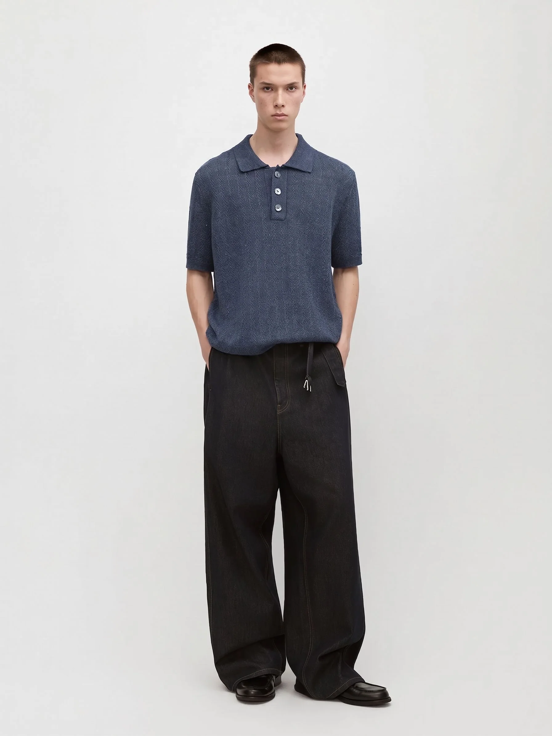 Textured Knit Polo - Image 4