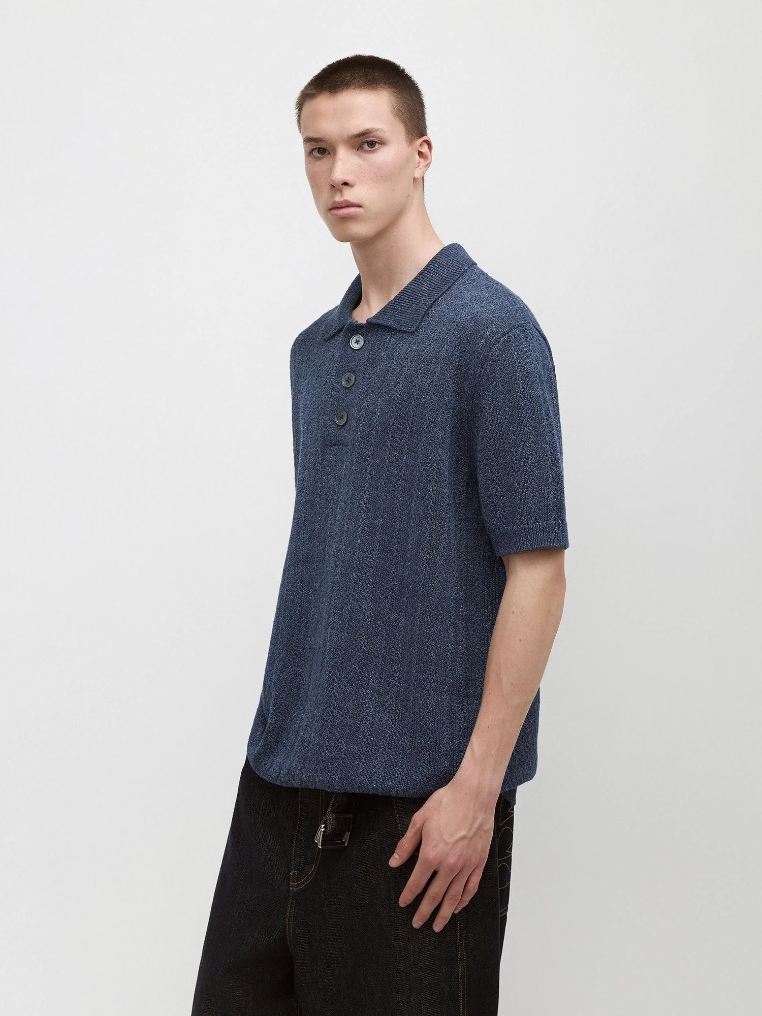 Textured Knit Polo - Image 5