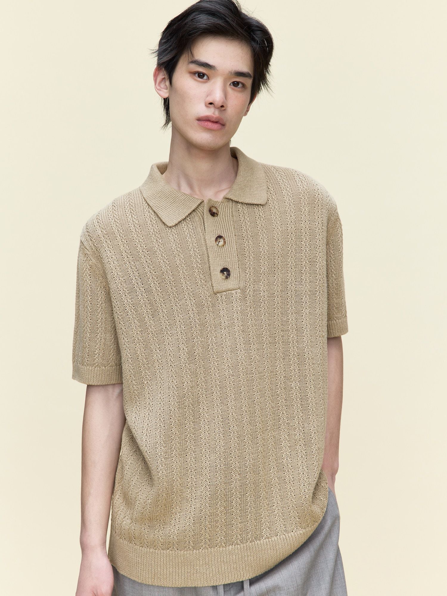 Textured Knit Polo - Image 7