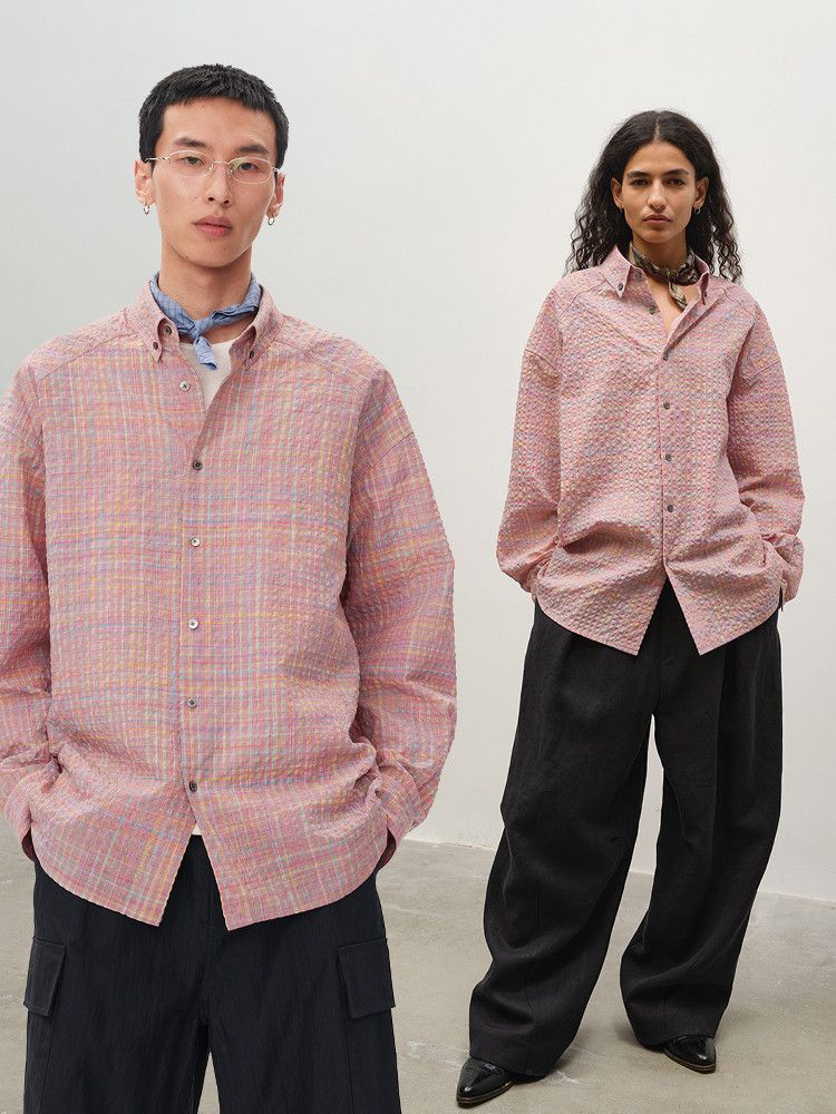 Textured Plaid Shirt - Image 2