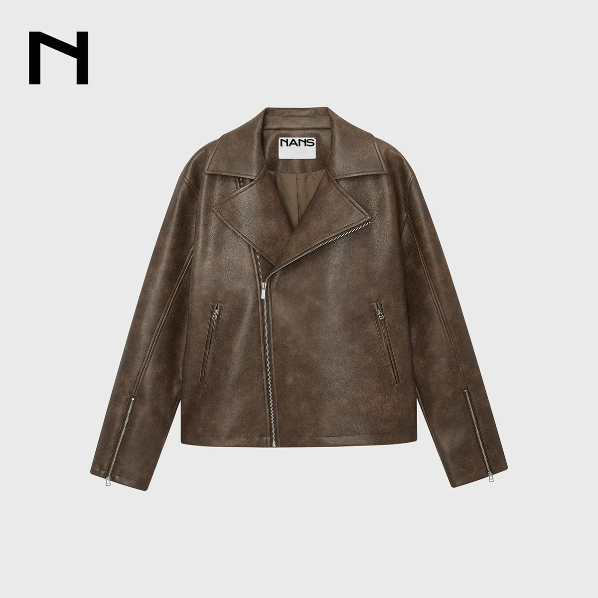 Textured PU Moto Jacket - Image 6