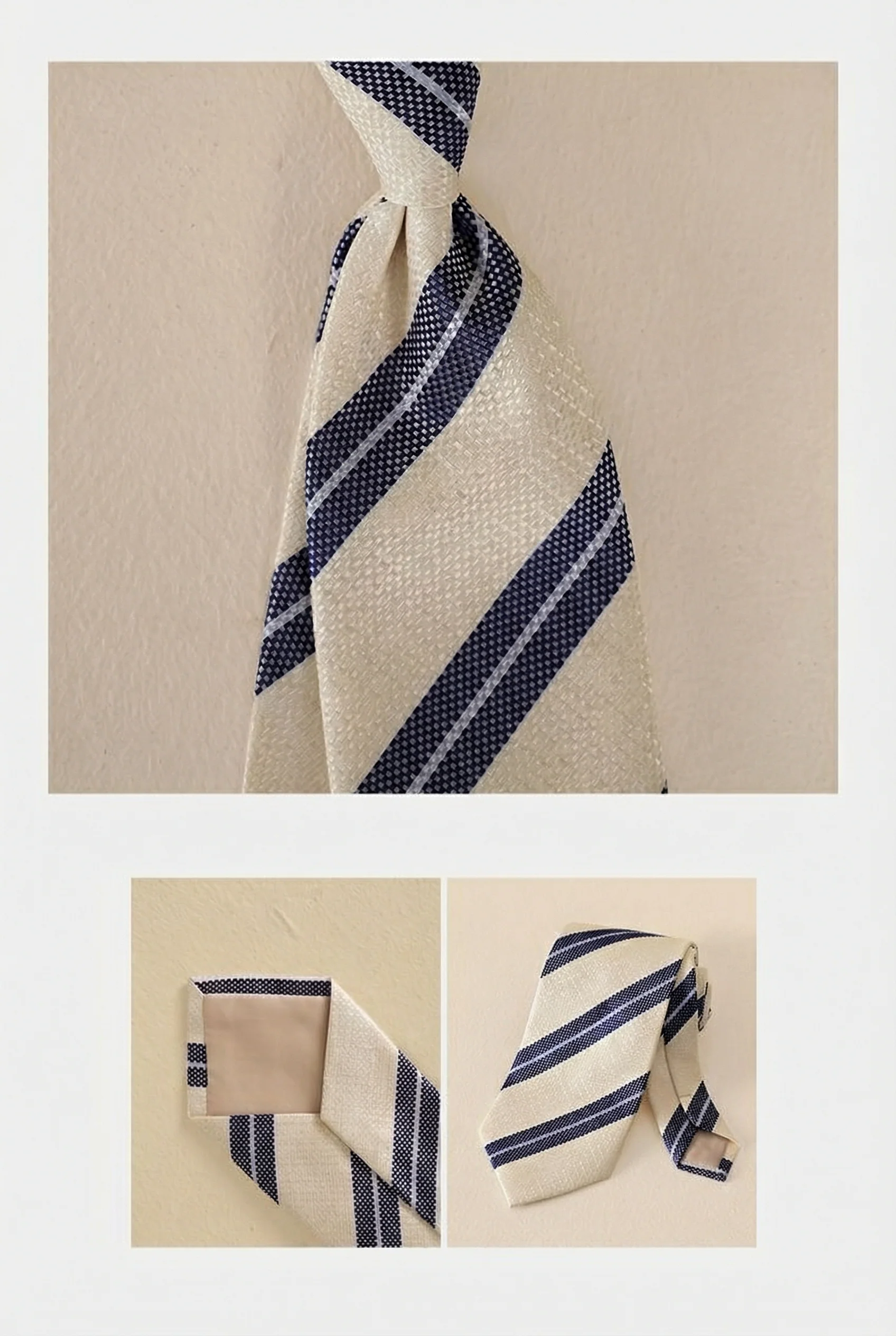 Textured Striped Necktie - Image 8