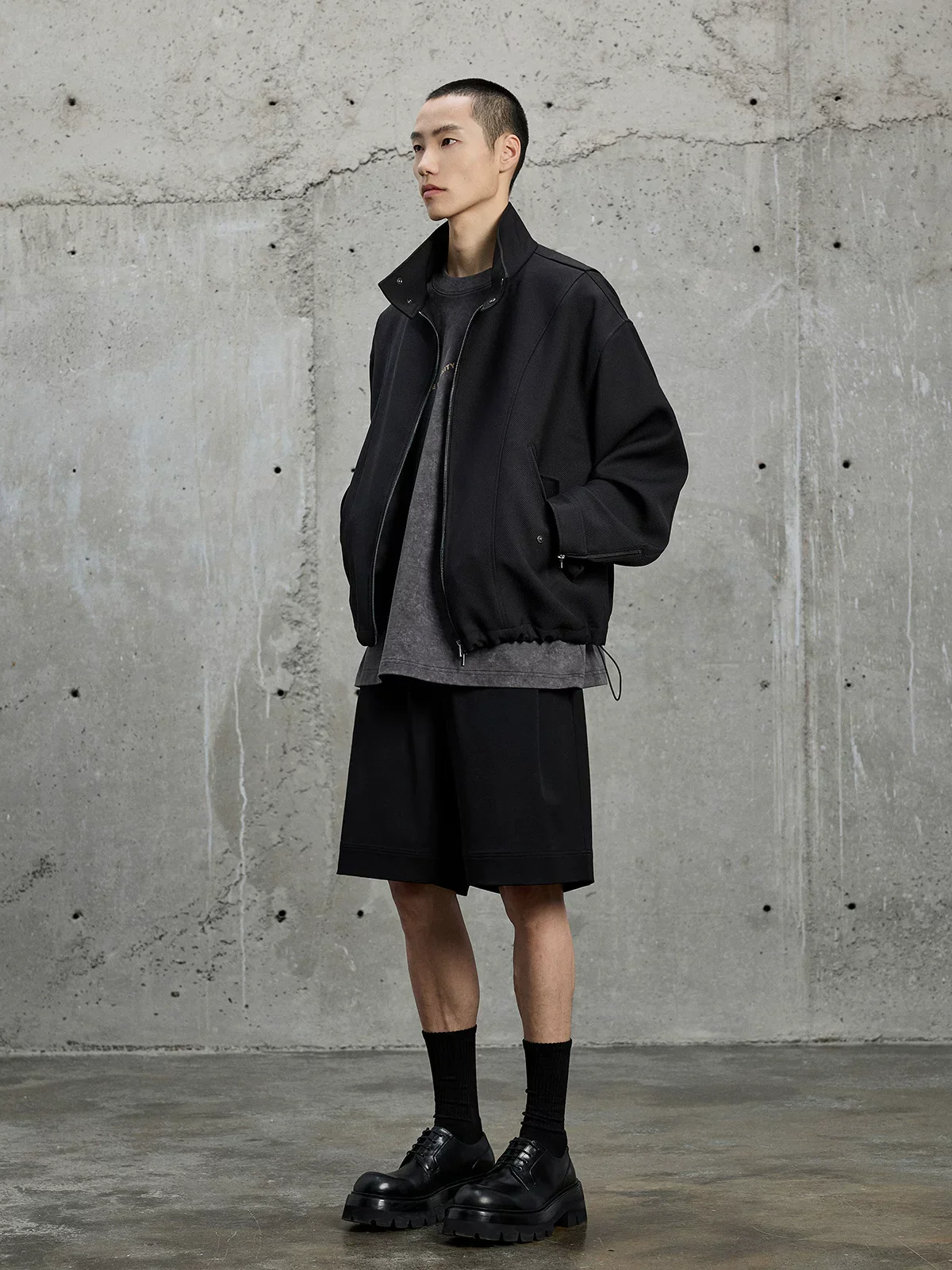 Textured Twill Funnel-Neck Jacket - Image 5
