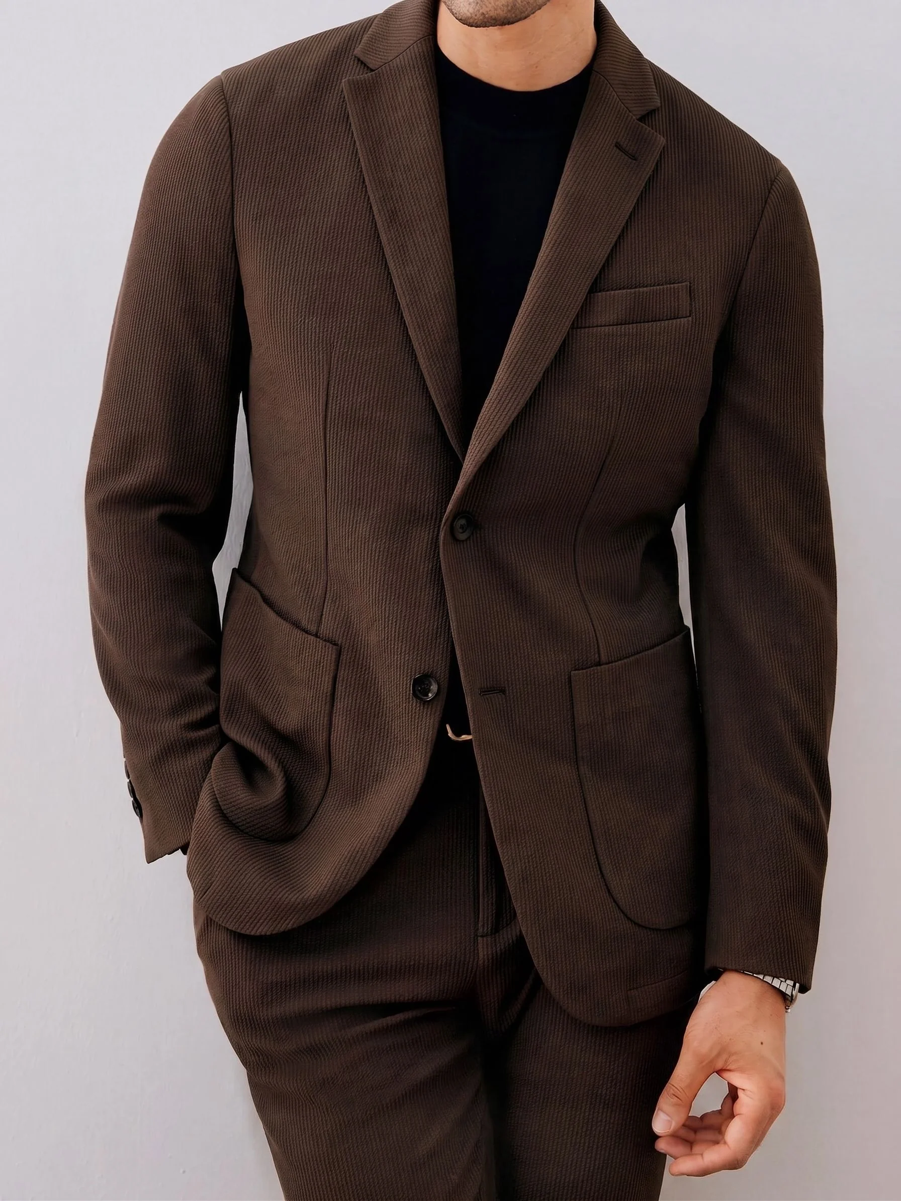 Textured Two-Button Blazer