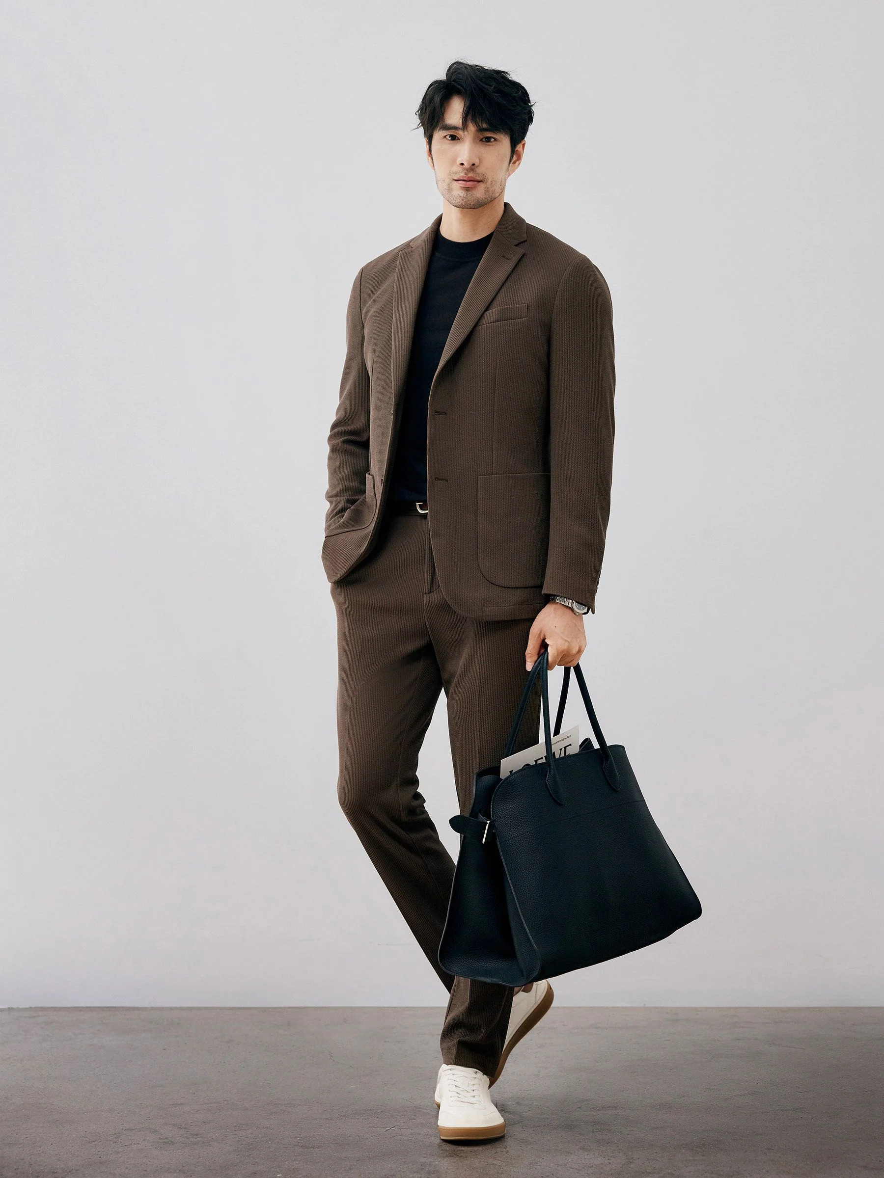 Textured Two-Button Blazer - Image 3