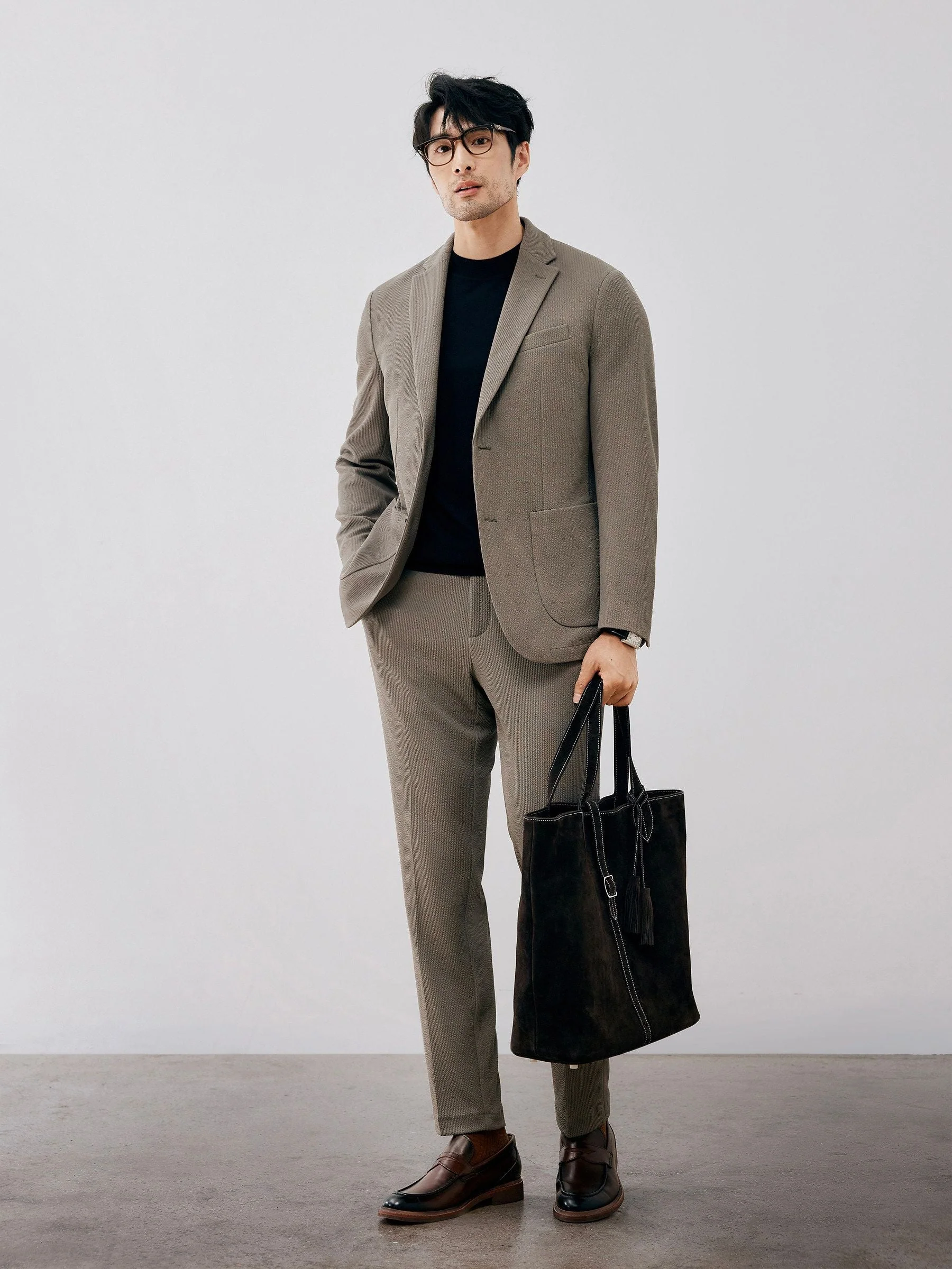 Textured Two-Button Blazer - Image 4