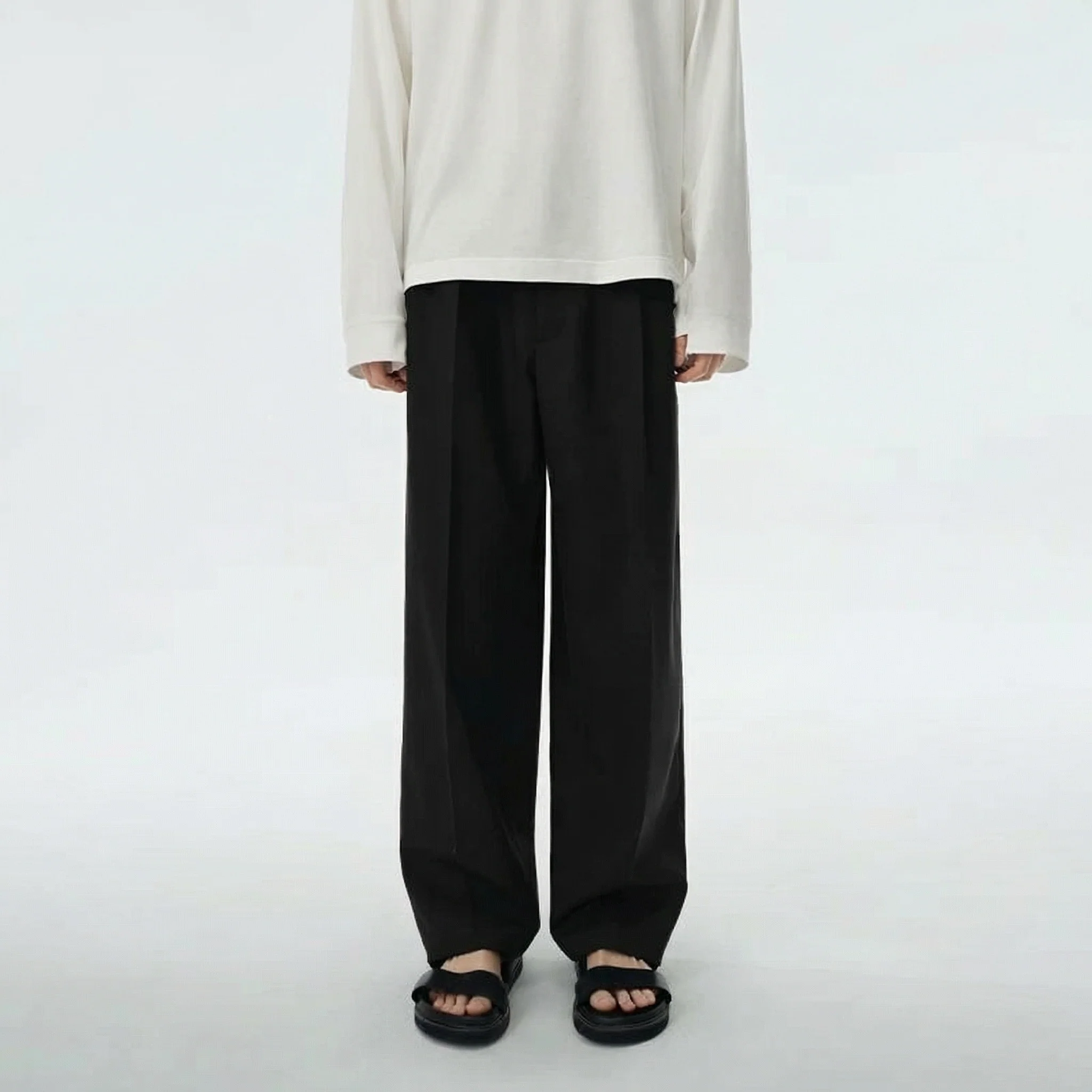 Textured Wide-Leg Suit Trousers - Image 5