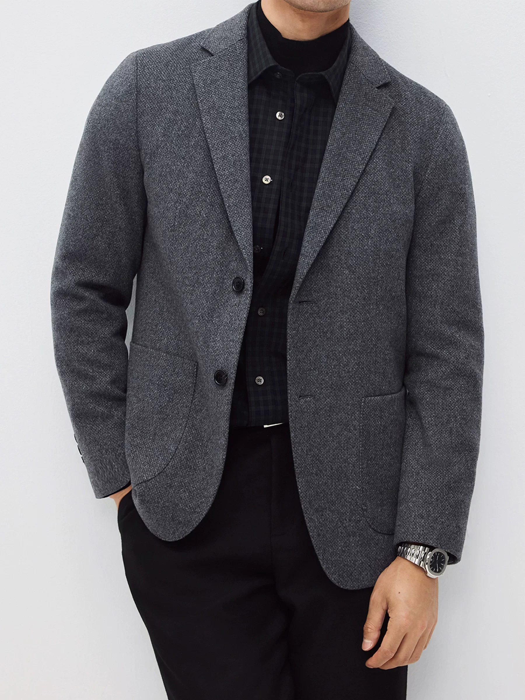 Textured Wool-Cashmere Blazer - Image 2
