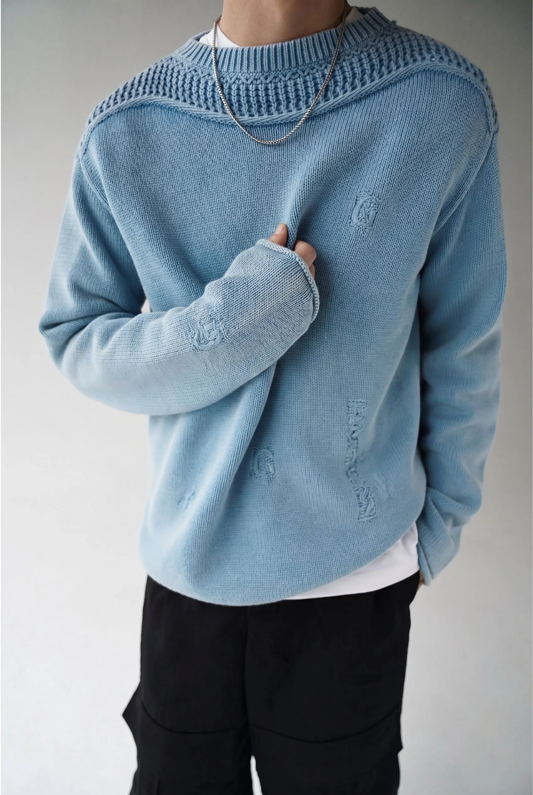 Textured Yoke Sweater - Image 7