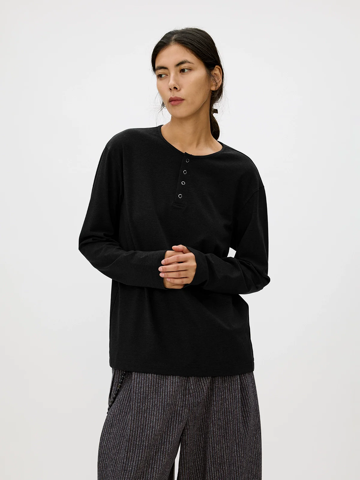 Thermal Henley Long-Sleeve Tee - Image 5