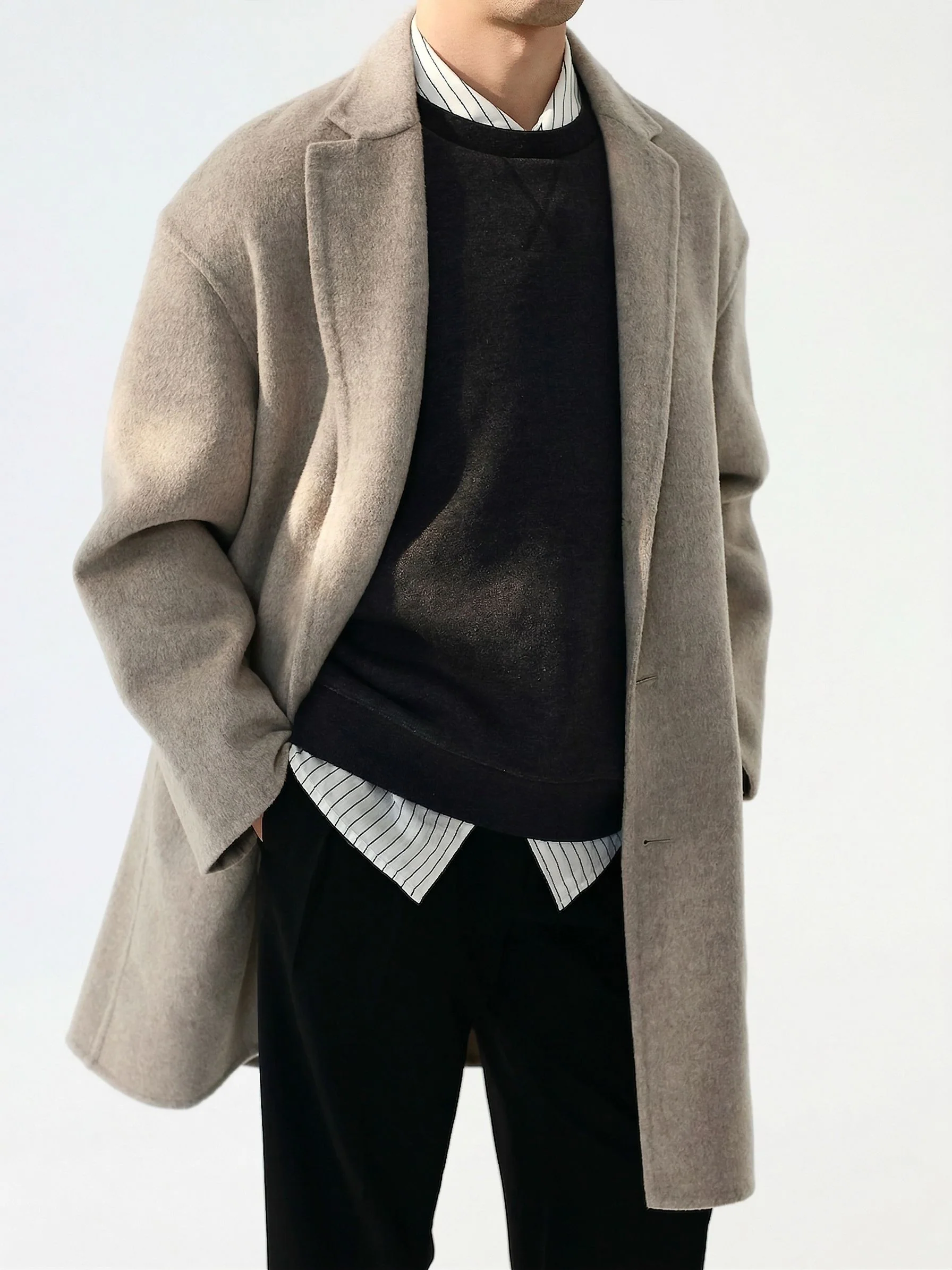 Three-Button Merino Coat
