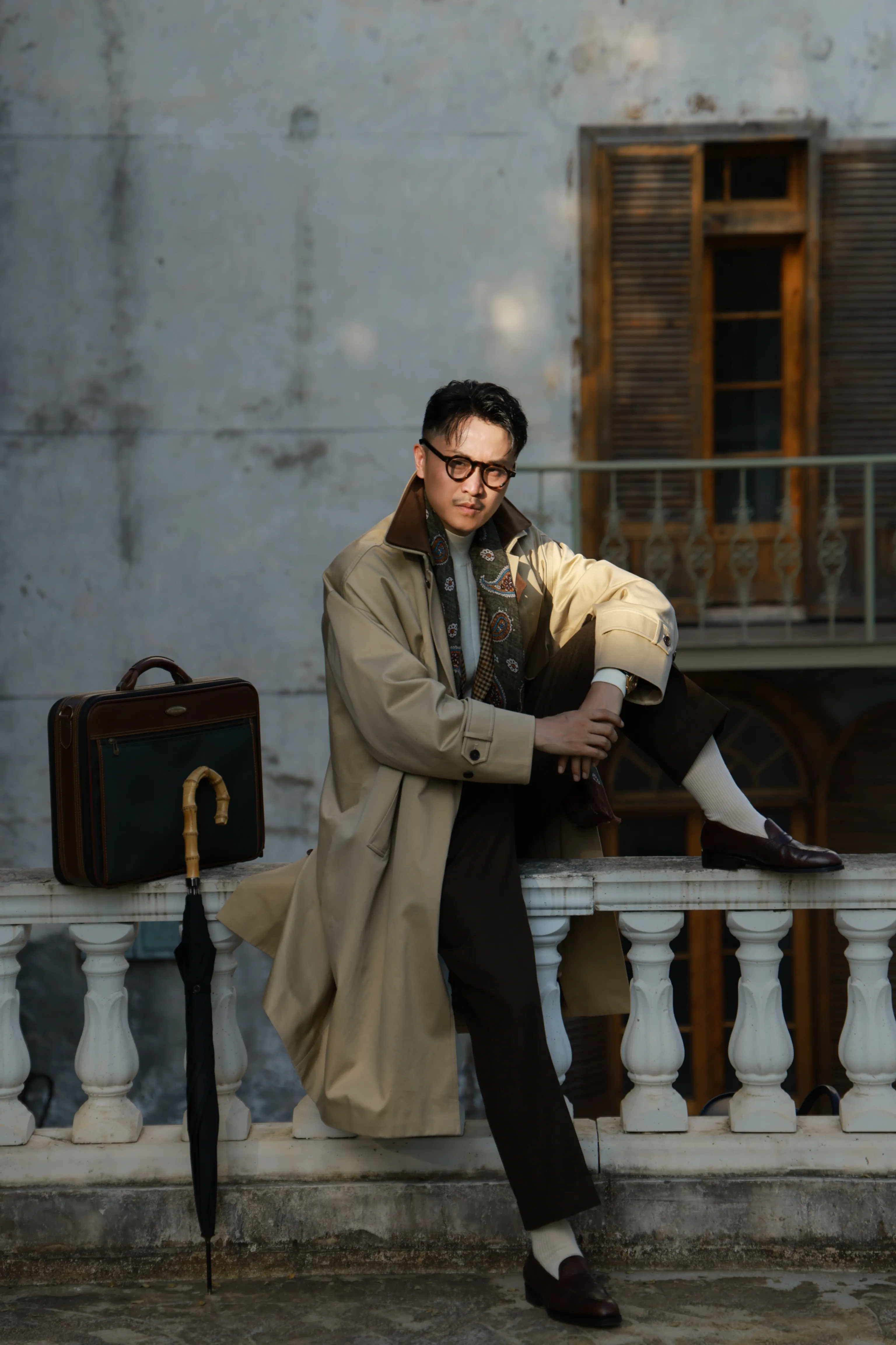 Three-Proof Wool-Lined Trench Coat