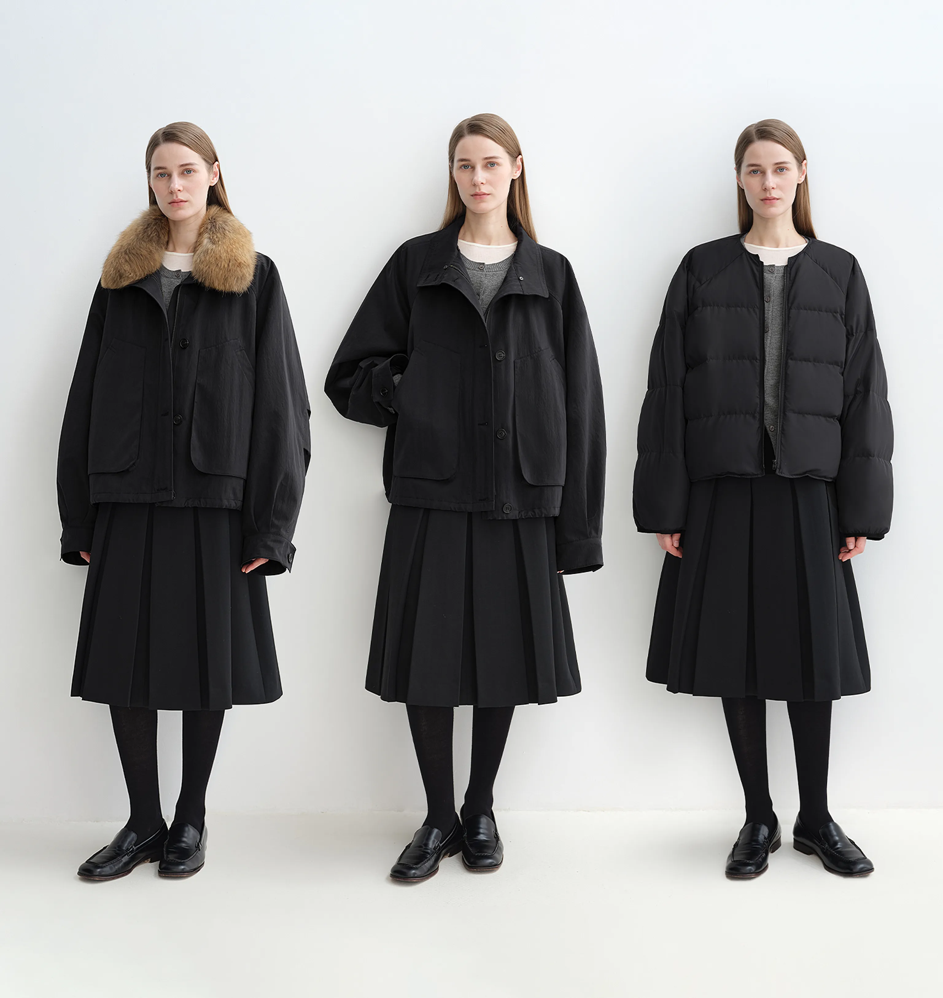 Three-Way Raccoon Fur Collar Down Parka - Image 3