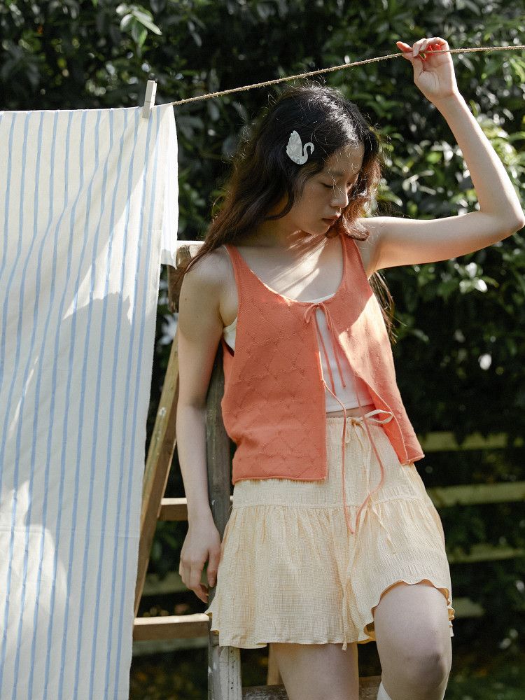 Tie-Front Knit Vest - Image 5