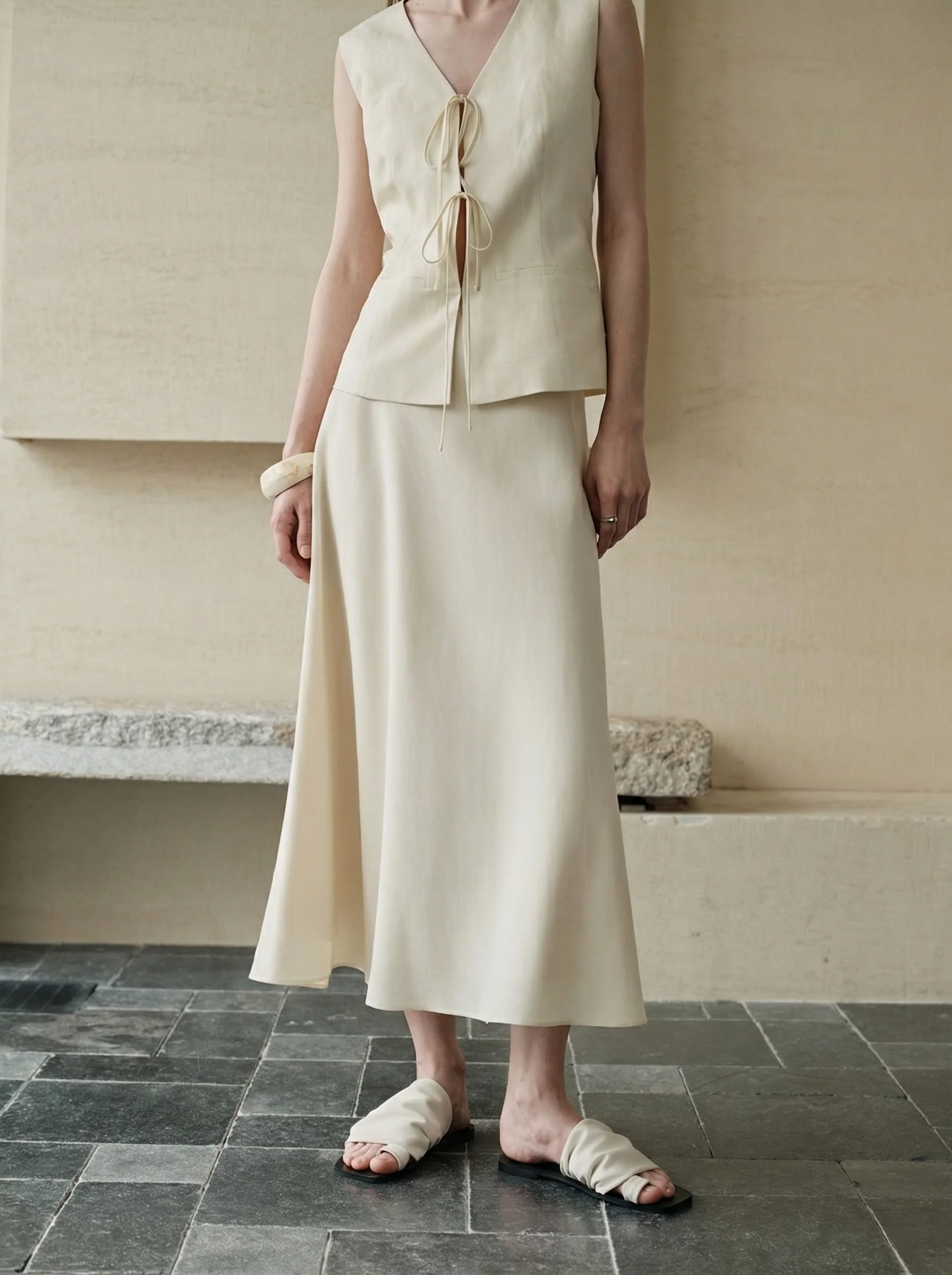 Tie-Front Vest & Fishtail Skirt Set - Image 3