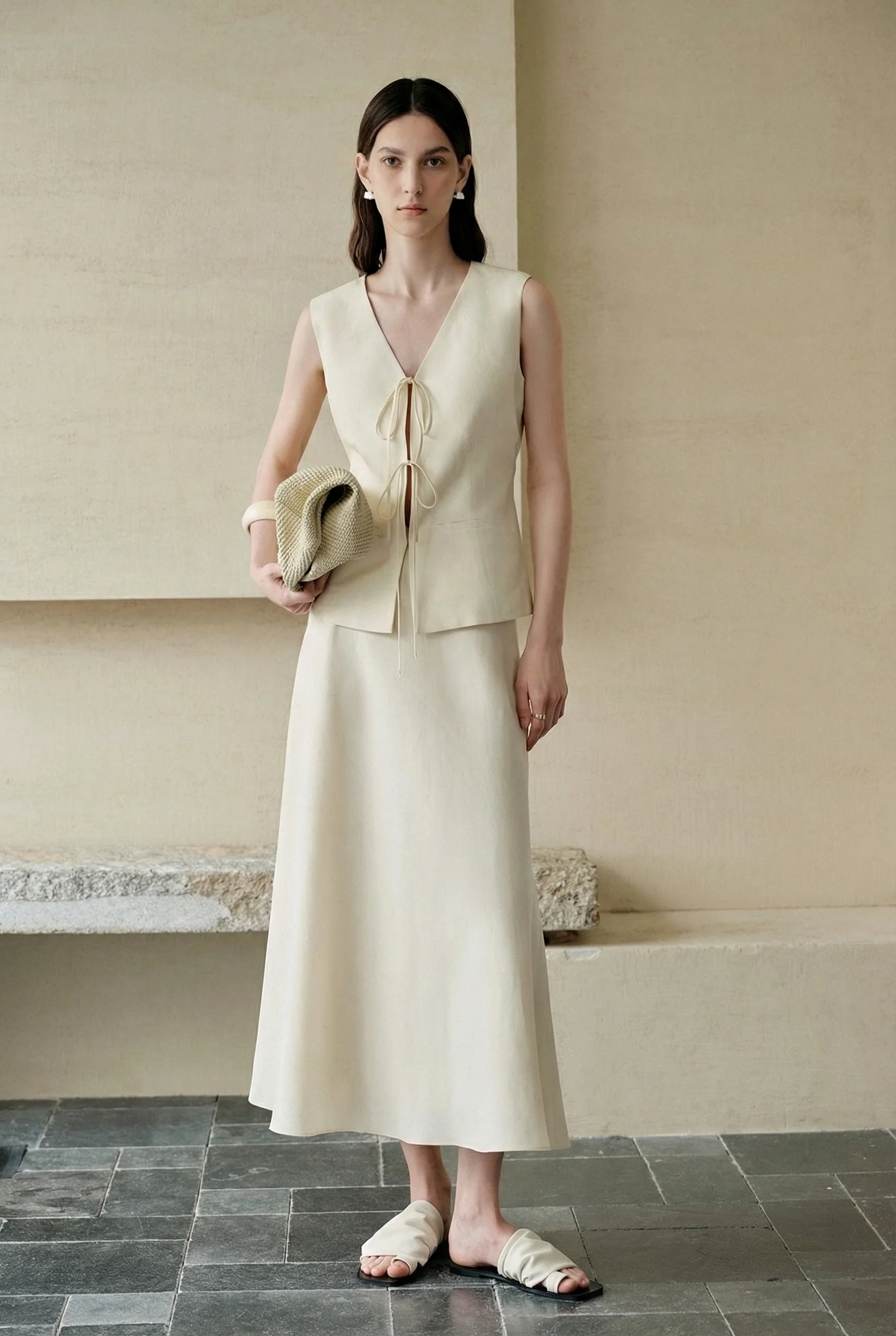 Tie-Front Vest & Fishtail Skirt Set - Image 5
