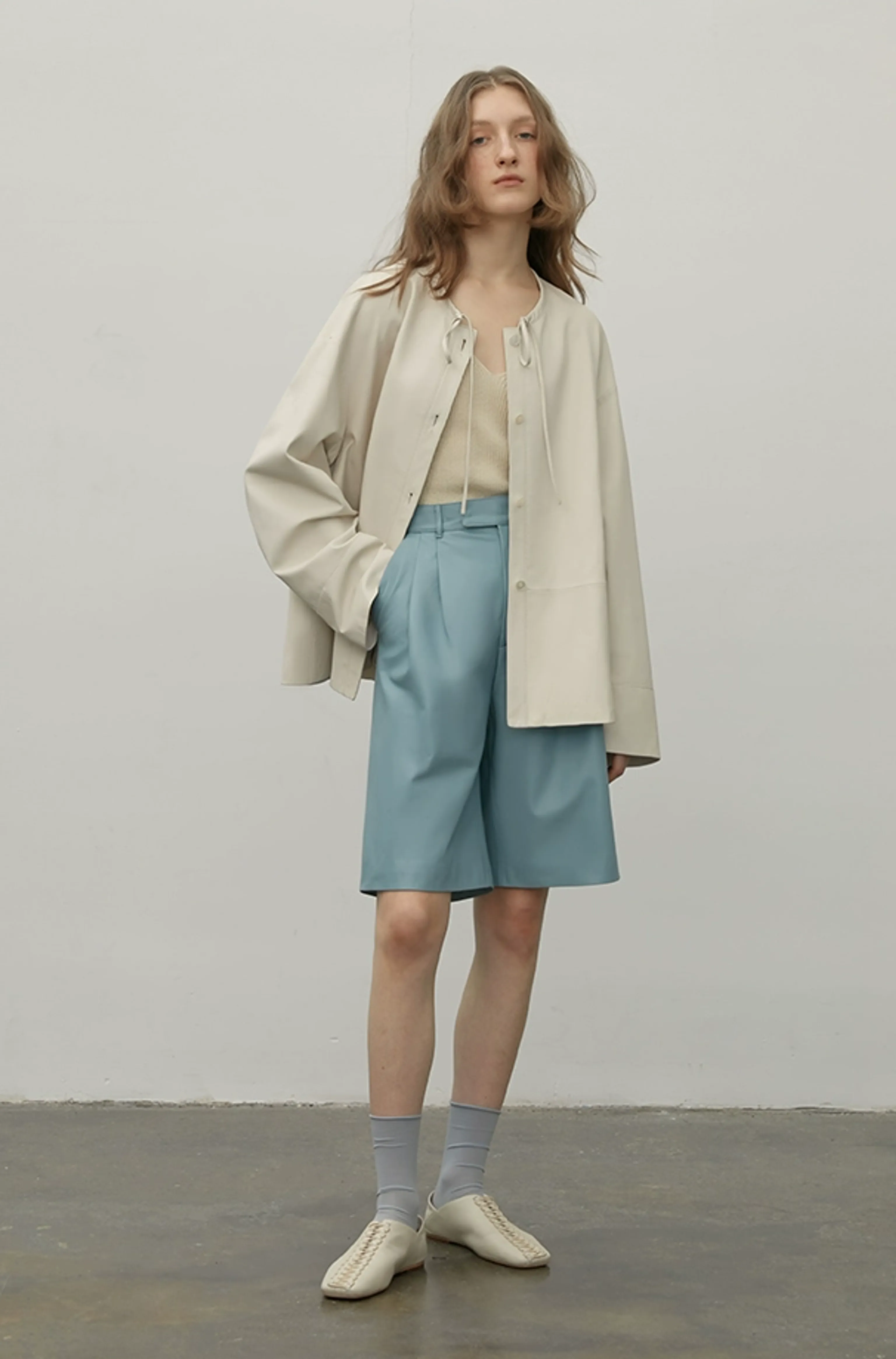 Tie-Neck Coated Lambskin Jacket - Image 3