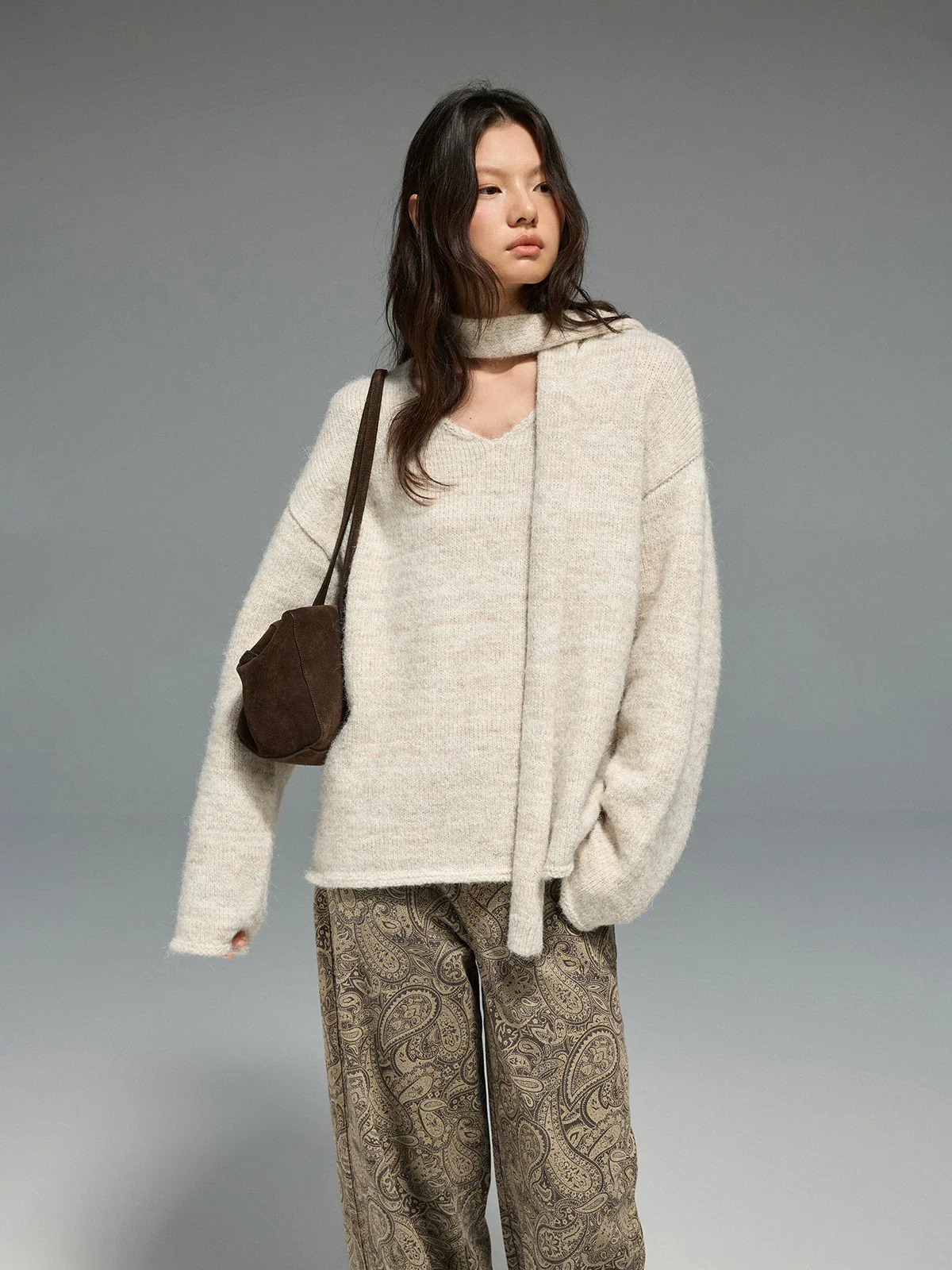 Tie-Neck Knit Sweater - Image 4