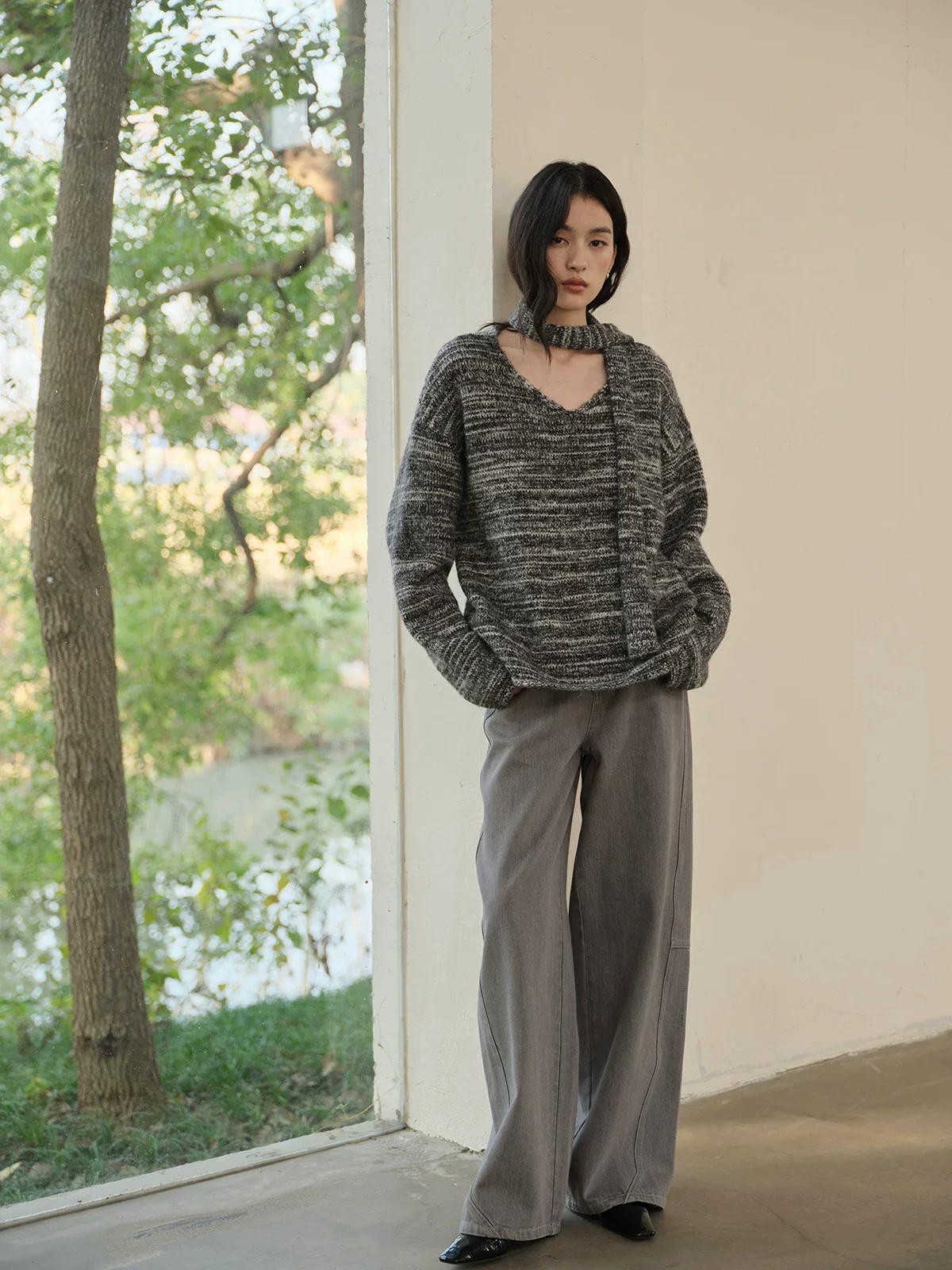 Tie-Neck Knit Sweater - Image 5