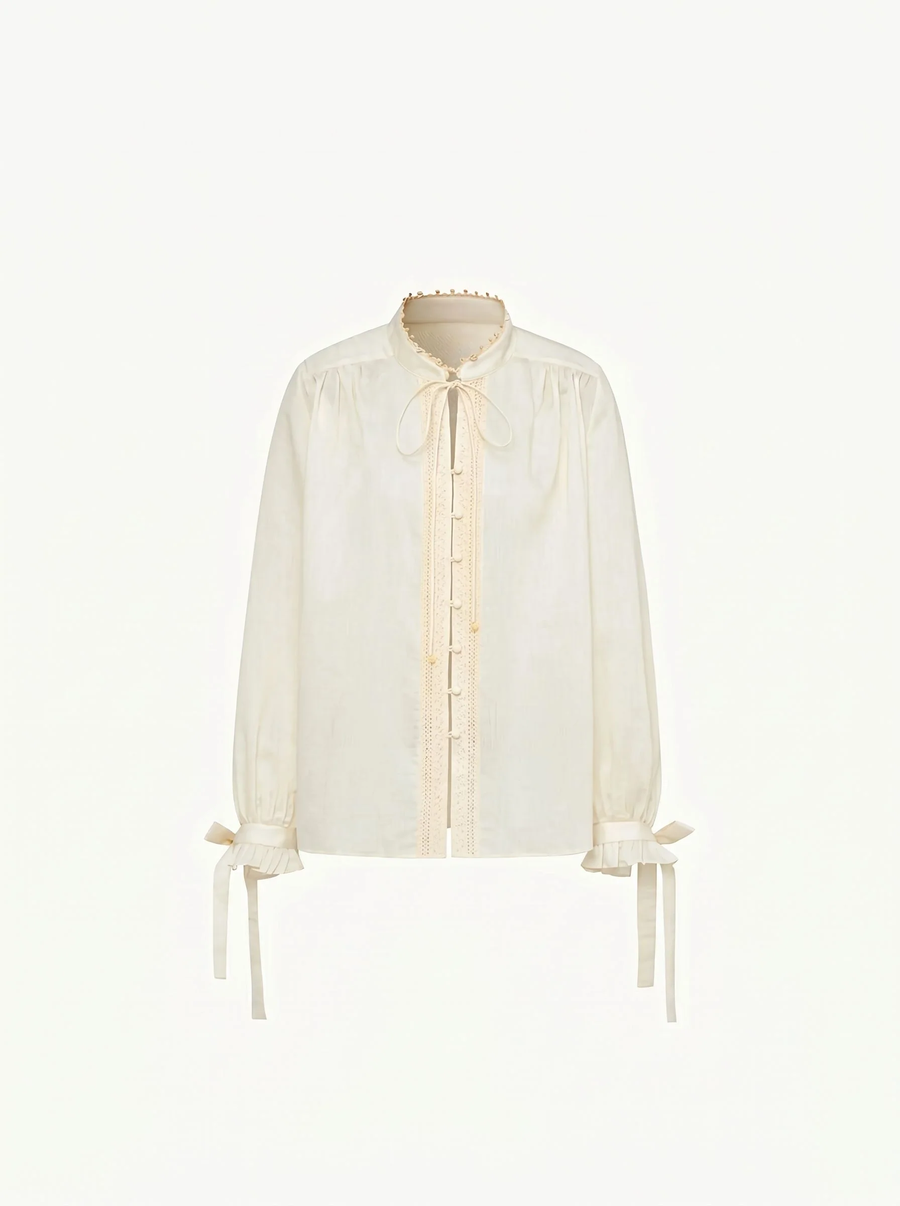 Tie-Neck Lace Blouse - Image 5