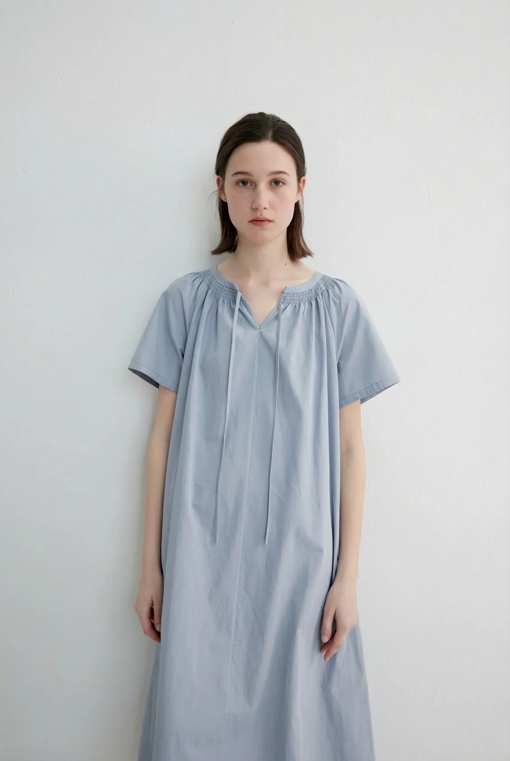Tie-Neck Midi Dress