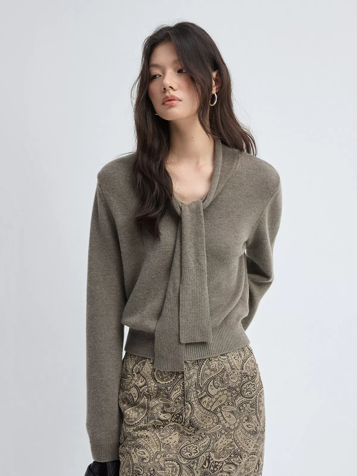 Tie-Neck Sweater