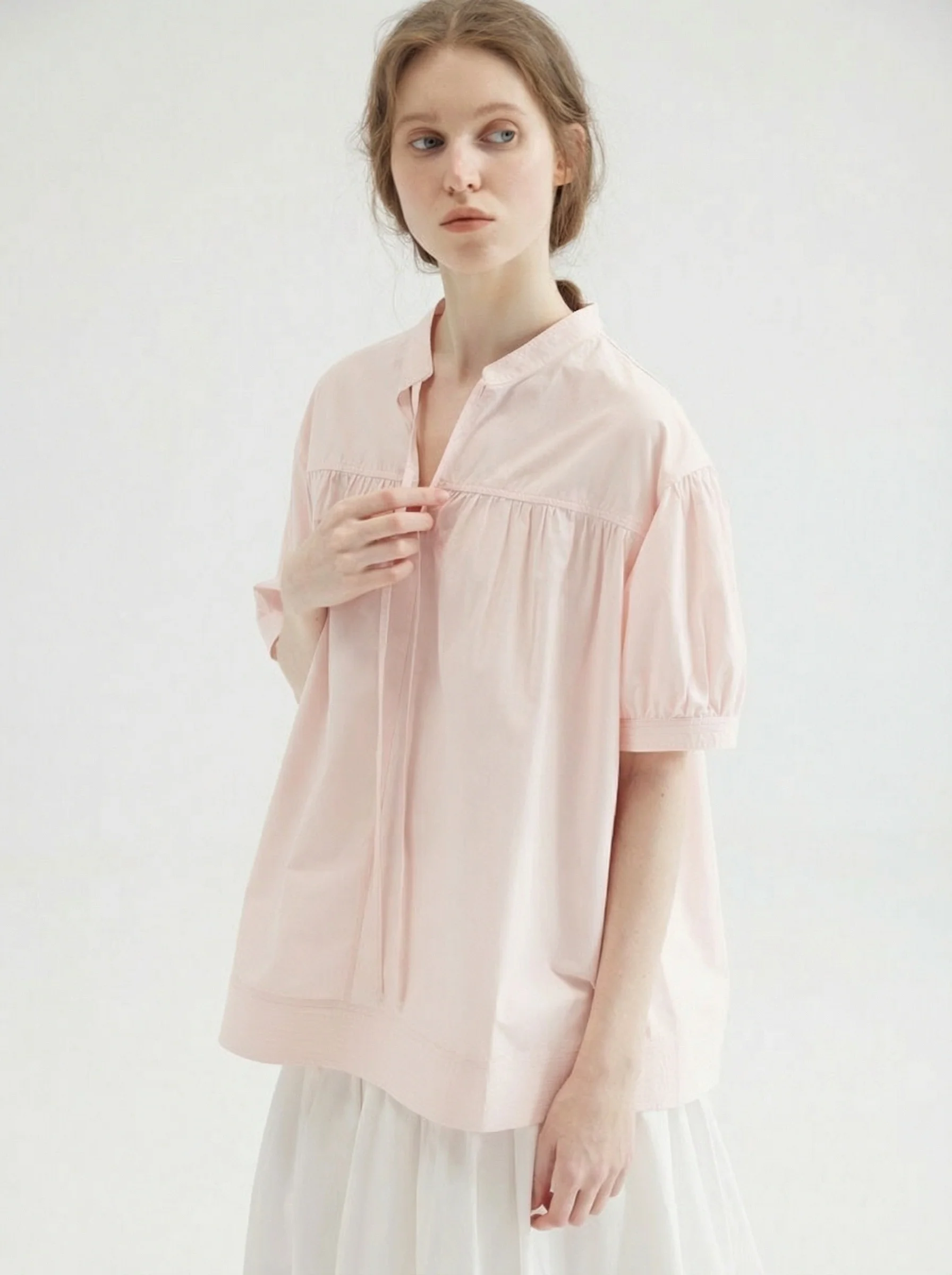 Tie-Neck Yoke Blouse - Image 2