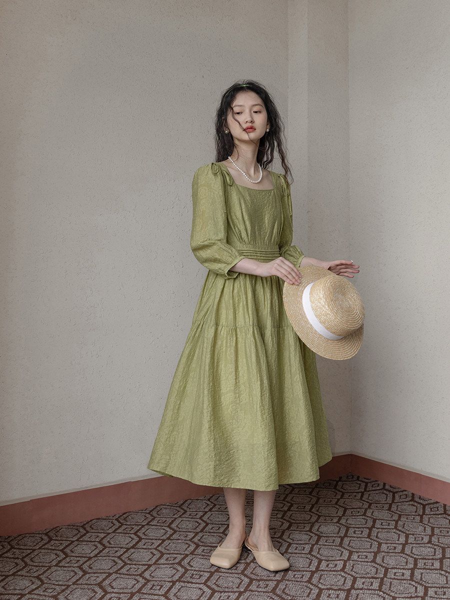 Tie-Shoulder Midi Dress